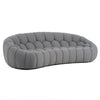 Divani Casa Yolonda Modern Curved Light Grey Fabric Sofa Model VGEV2126C-SOFA-C-07