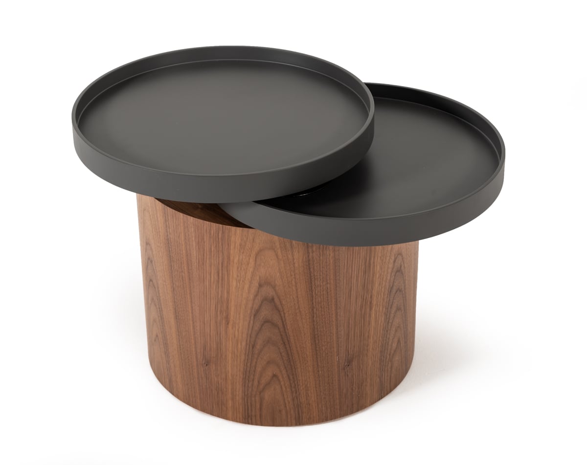 LA Furniture Bascom Modern Walnut End Table with Swivel Top VGDWJ5677 Contemporary Style by Vig Furnitrue Number 74873 Catch Home Goods
