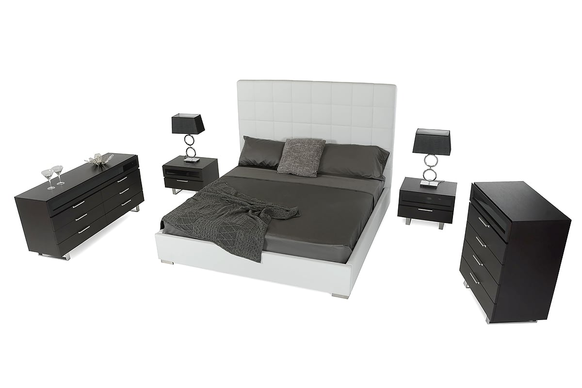 LA Furniture California King Francis Modern White Leather Bed VGJYFRANCIS-CK Contemporary Style by Vig Furnitrue Number 15884 Catch Home Goods