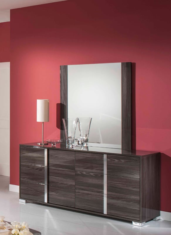LA Furniture San Marino Modern Grey Mirror VGACSANMARINO-MIR-GRY Contemporary Style by Vig Furnitrue Number 17003 Catch Home Goods