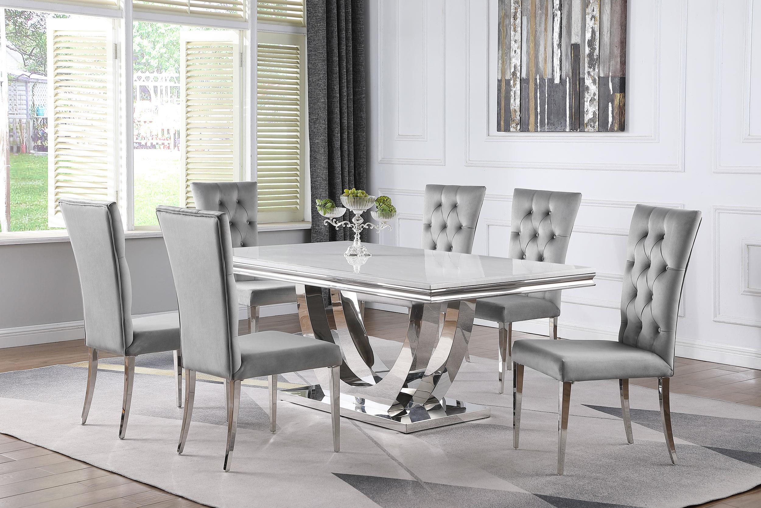 Coaster Kerwin Contemporary White Marble Dining Table Model 111101-S7G