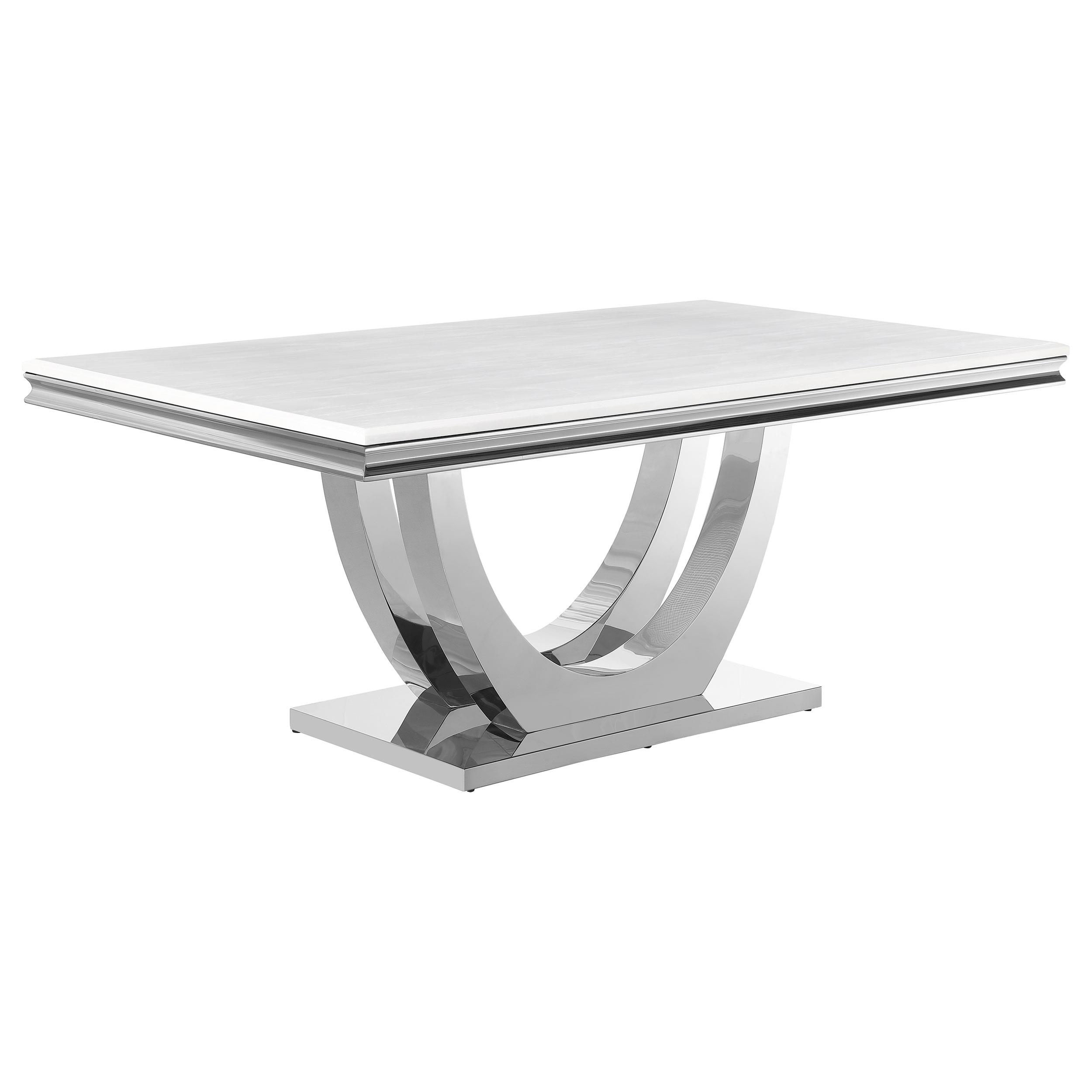 Coaster Kerwin Contemporary White Marble Dining Table Model 111101