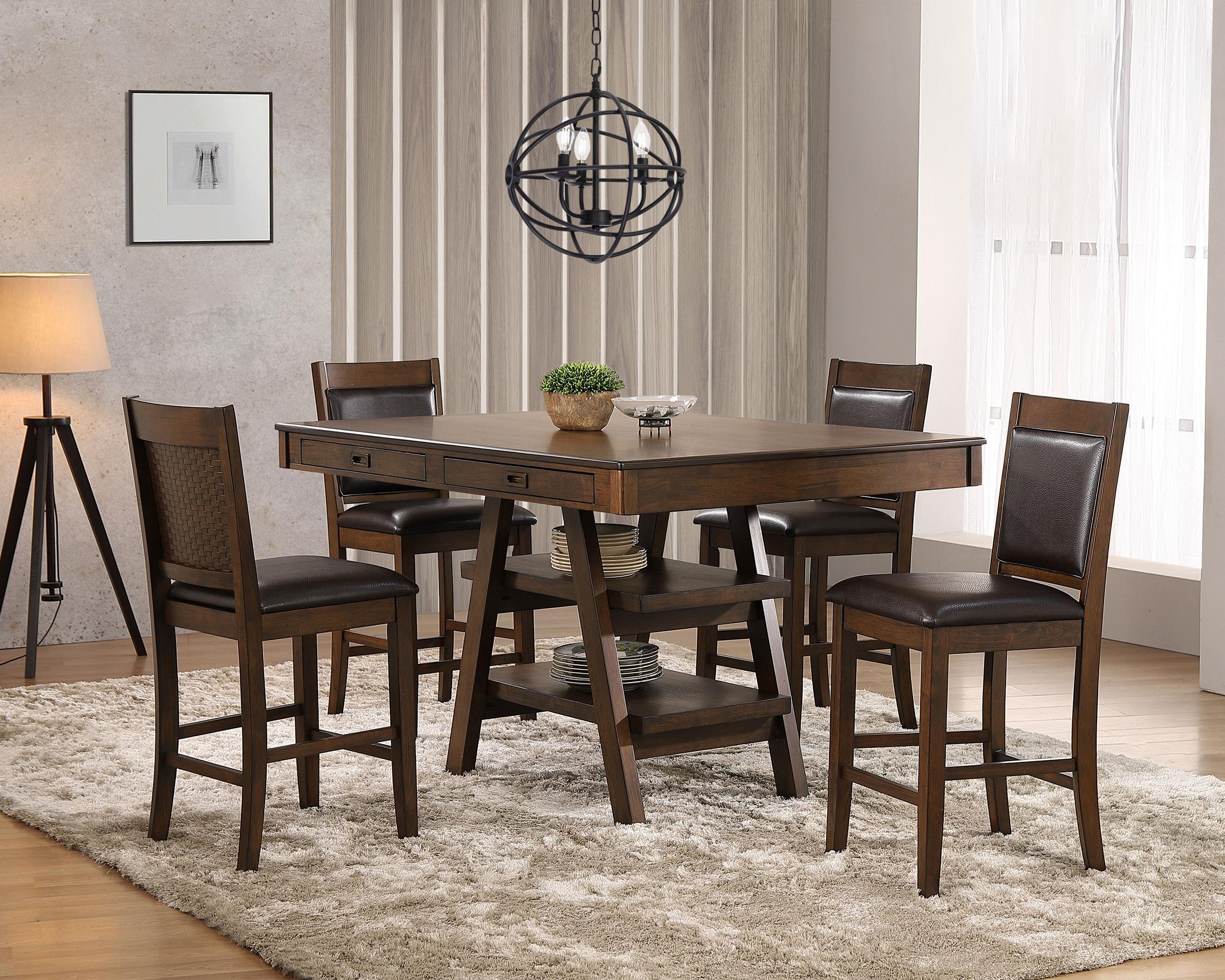 Coaster Dewey Transitional Counter Height Dining Table Model 115208-S5