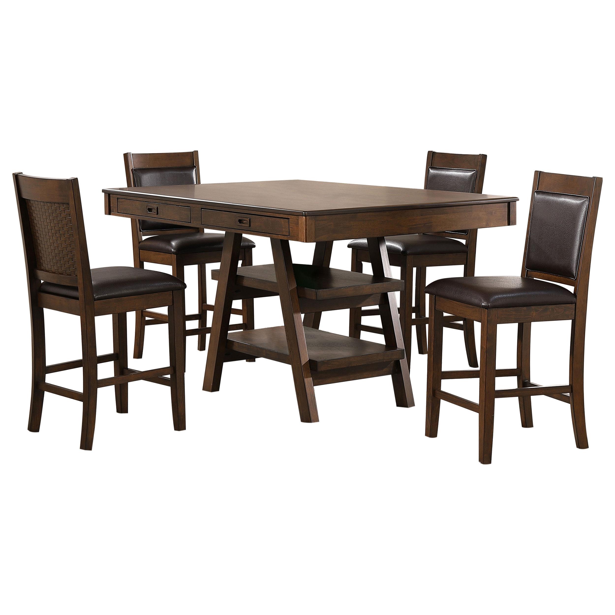 Coaster Dewey Transitional Counter Height Dining Table Model 115208-S5