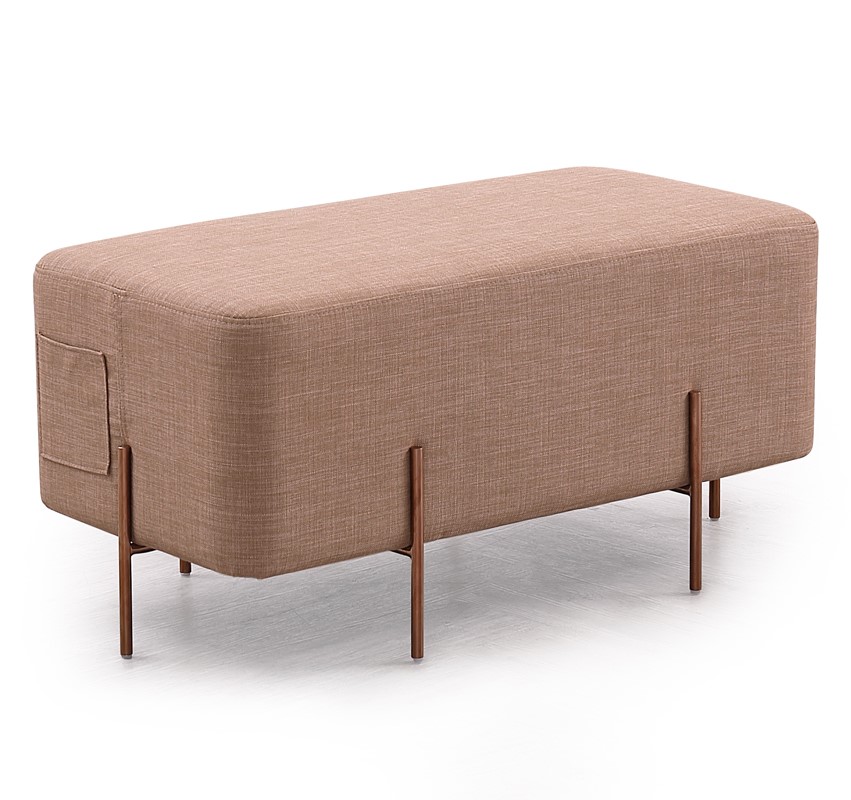 LA Furniture Adler Modern Brown Fabric Ottoman VG2T1181B-BRN Contemporary Style by Vig Furnitrue Number 74942 Catch Home Goods