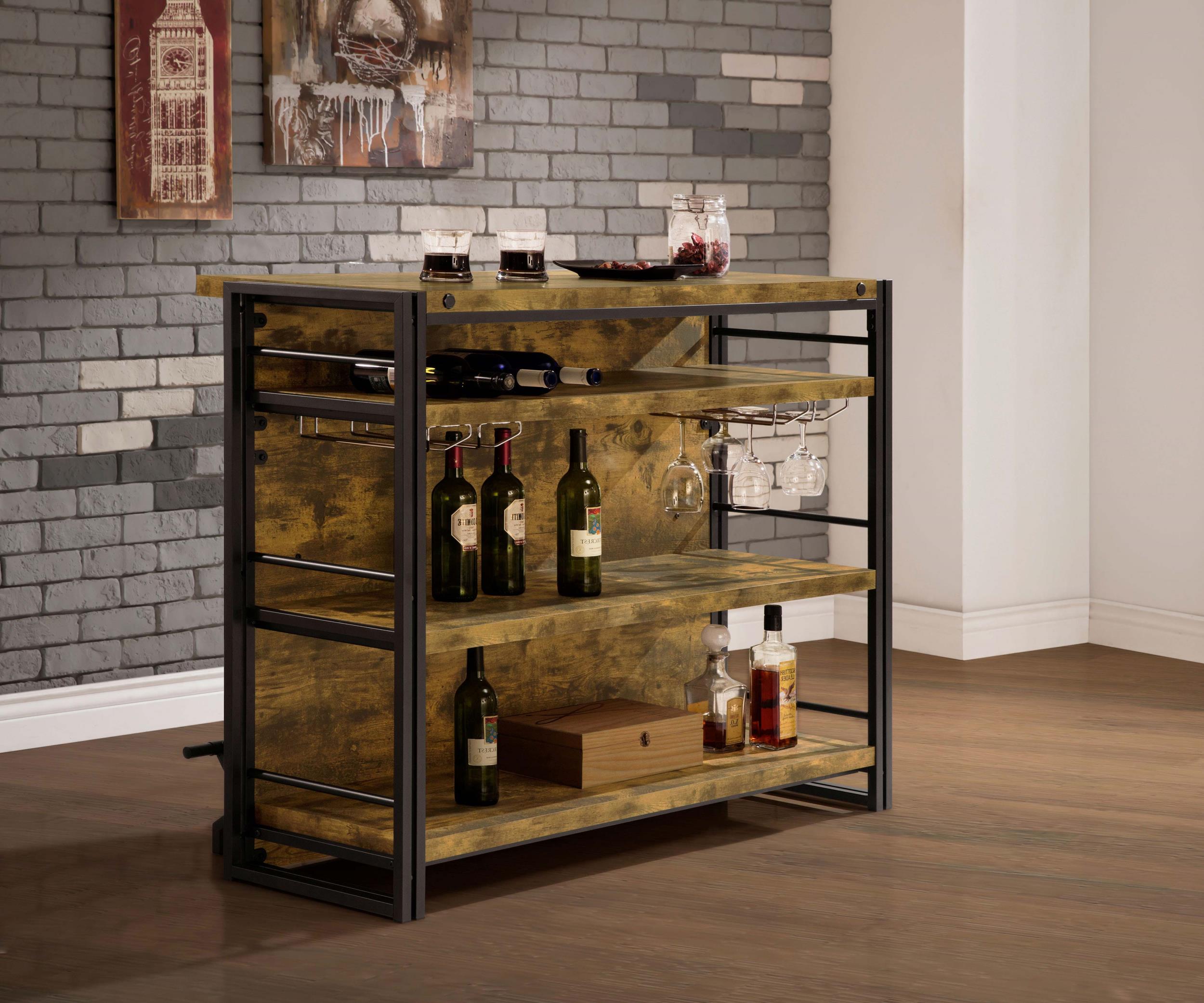 Coaster Renaldi Farmhouse Rustic Nutmeg Home Bar Model 130071