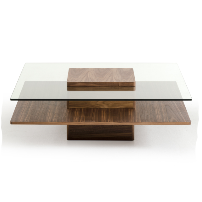 LA Furniture Clarion Mid-Century Walnut and Glass Coffee Table VGBBLE638E Contemporary Style by Vig Furnitrue Number 17687 Catch Home Goods