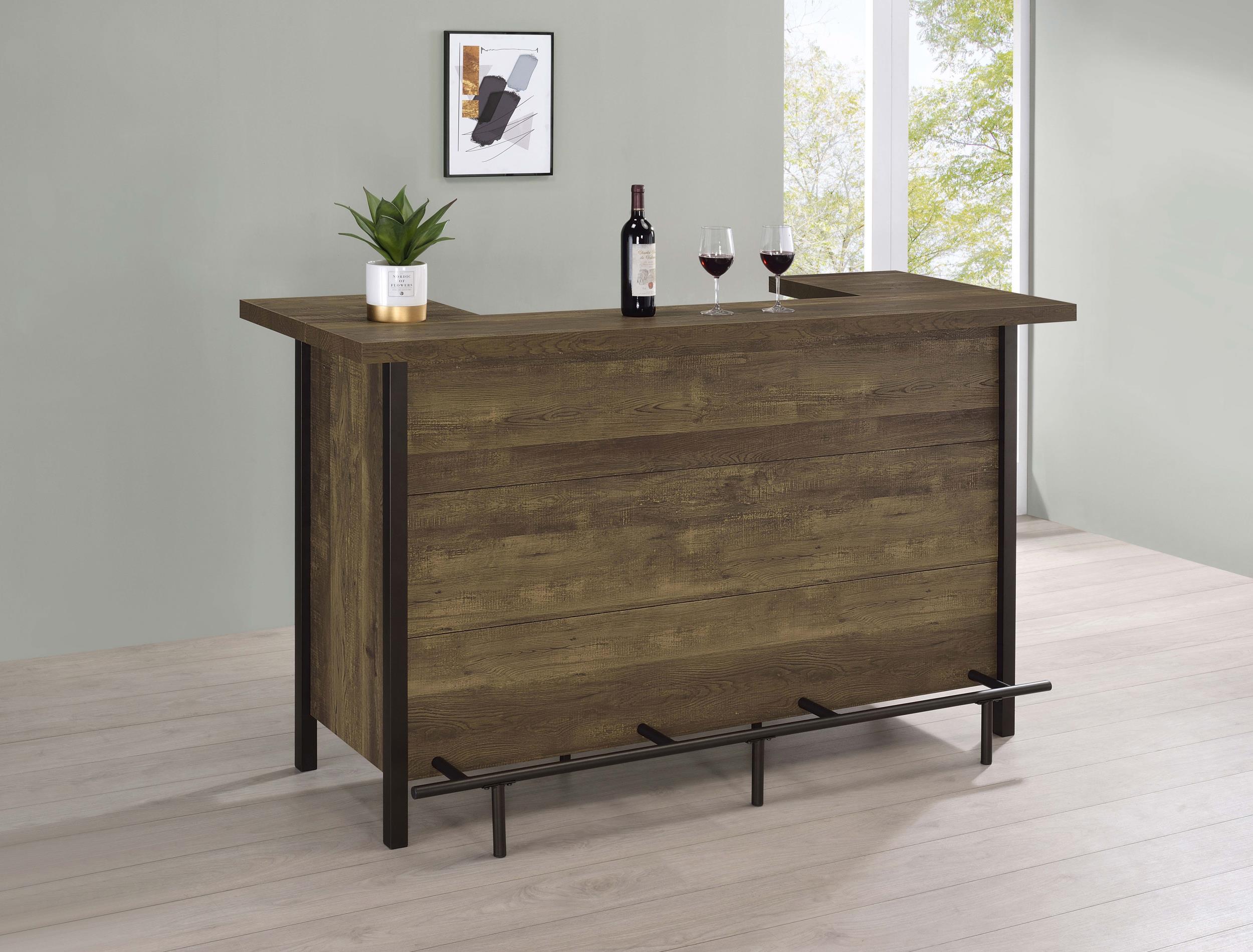 Coaster Bellemore Farmhouse Rustic Oak Home Bar Model 182104