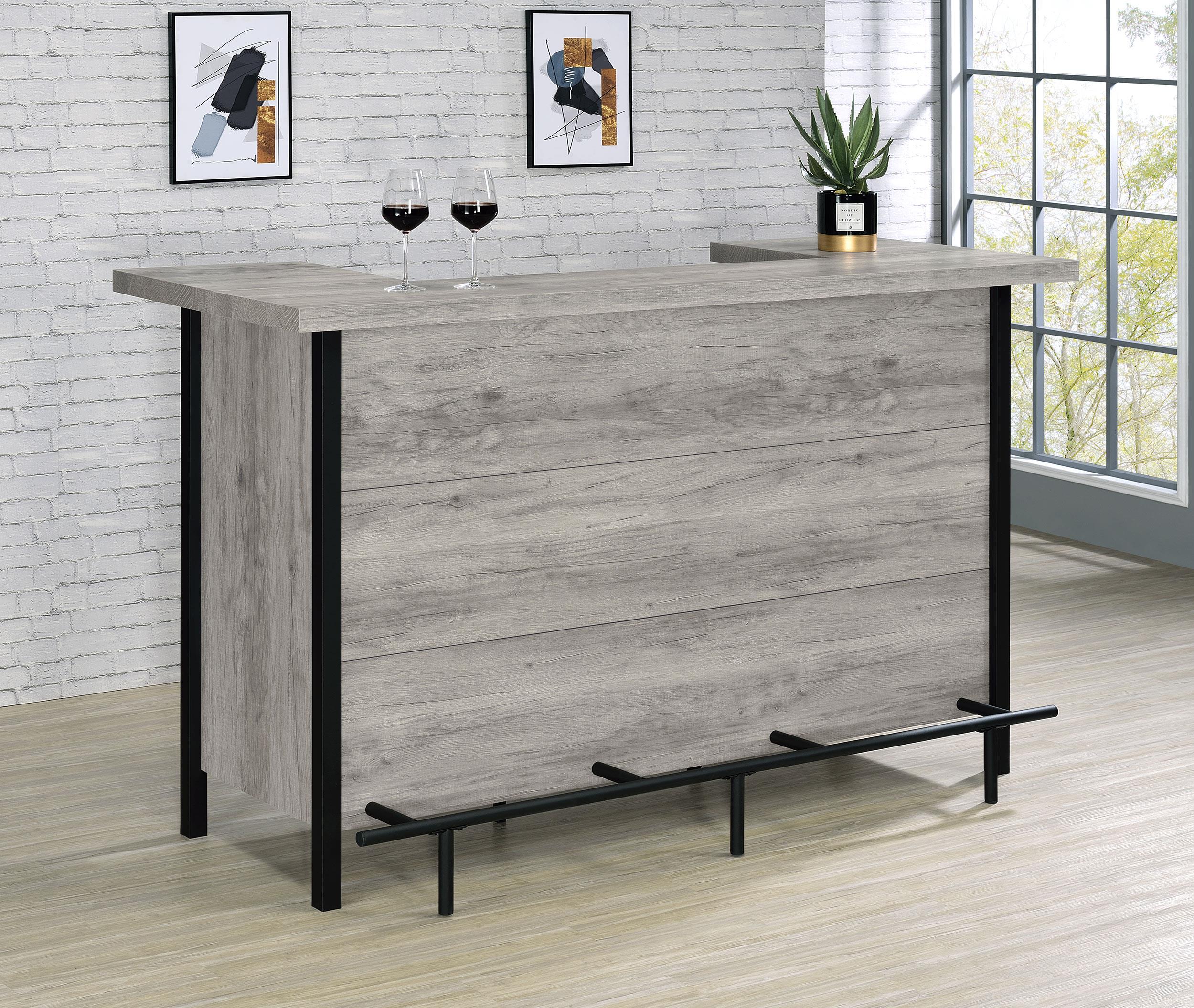 Coaster Bellemore Farmhouse Grey Driftwood Home Bar Model 182105
