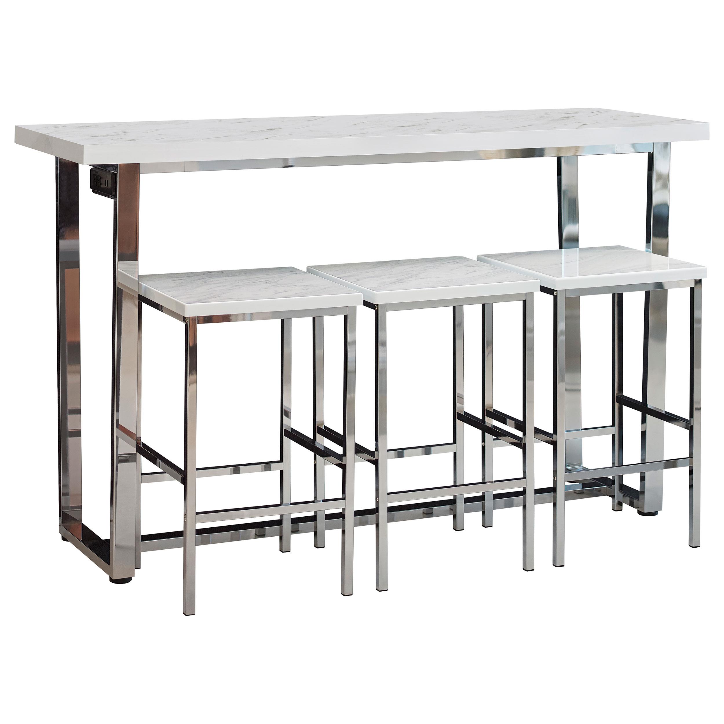 Coaster Marmot Contemporary White Faux Marble Counter Table Model 182253