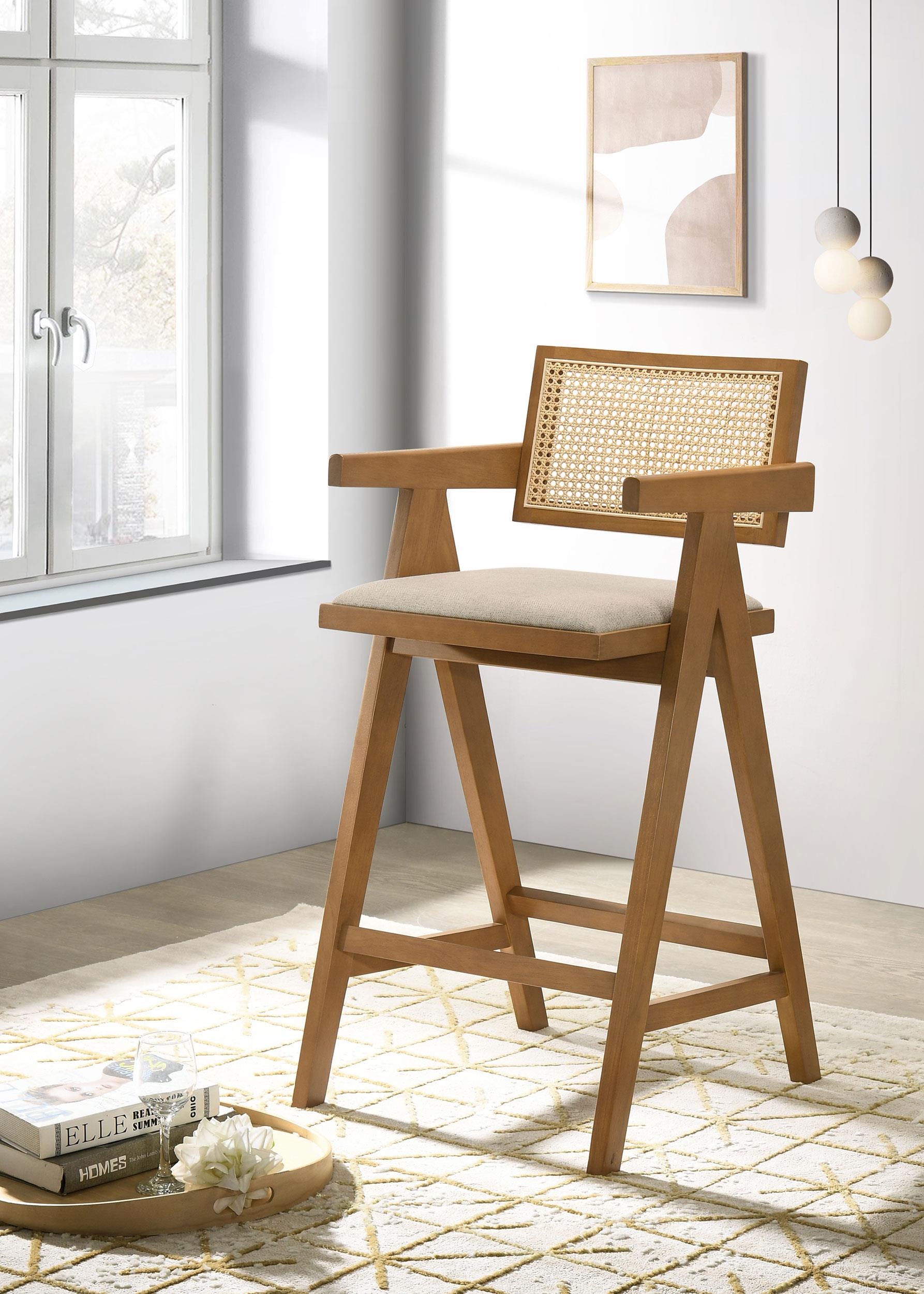 Coaster Kane Mid-Century Modern Natural Bar Stool Model 182677