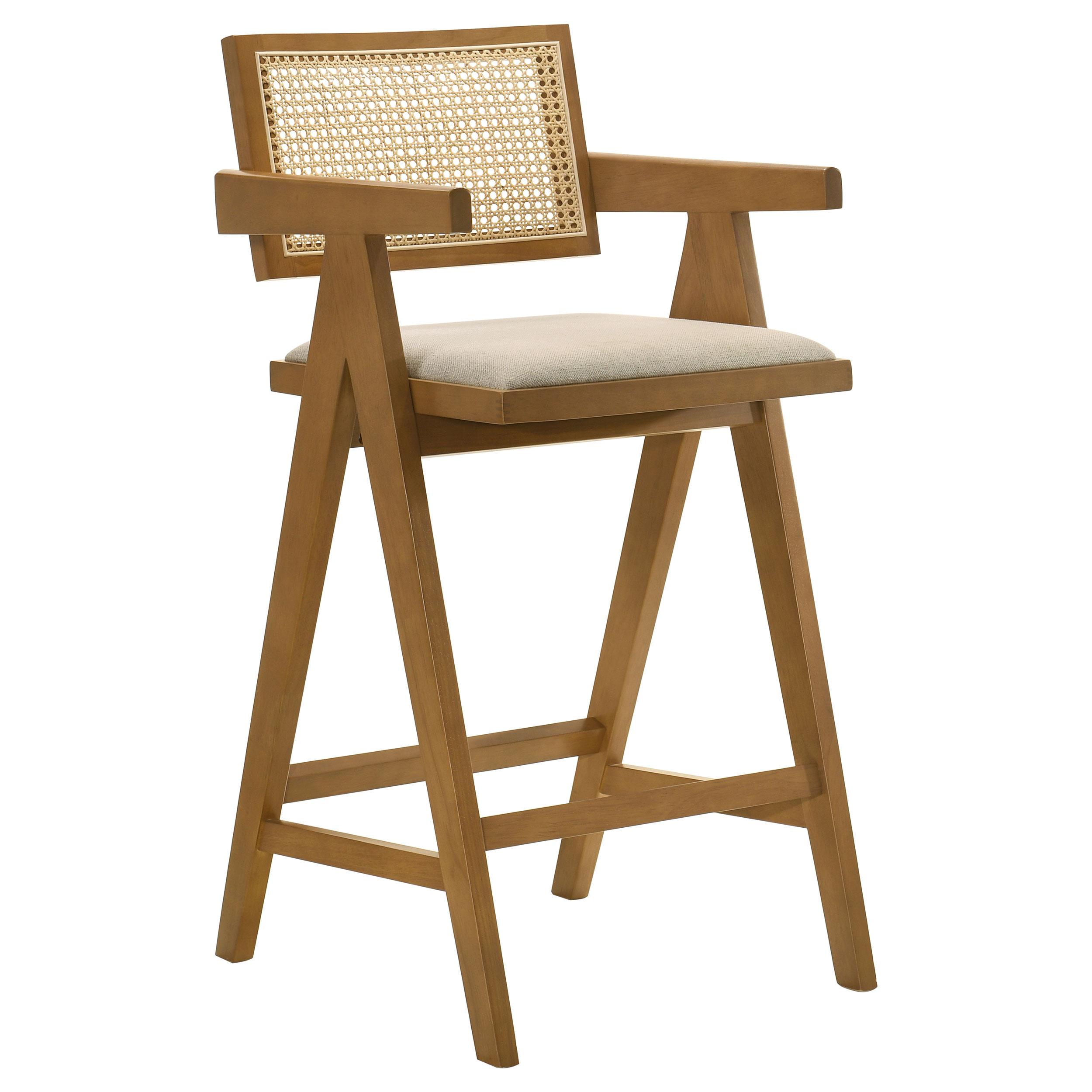 Coaster Kane Mid-Century Modern Natural Bar Stool Model 182677