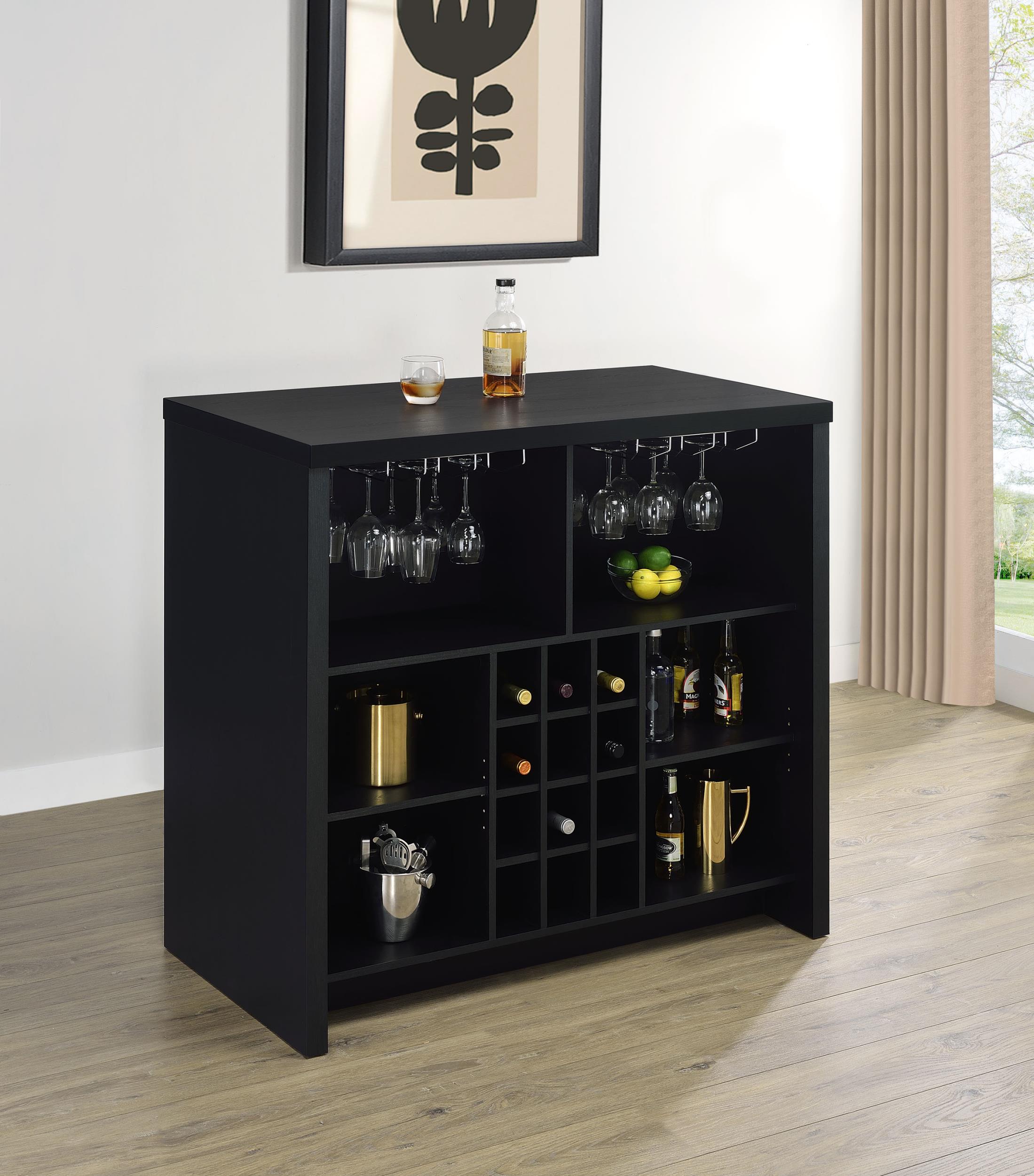 Coaster Topanga Contemporary Black Home Bar Model 182784