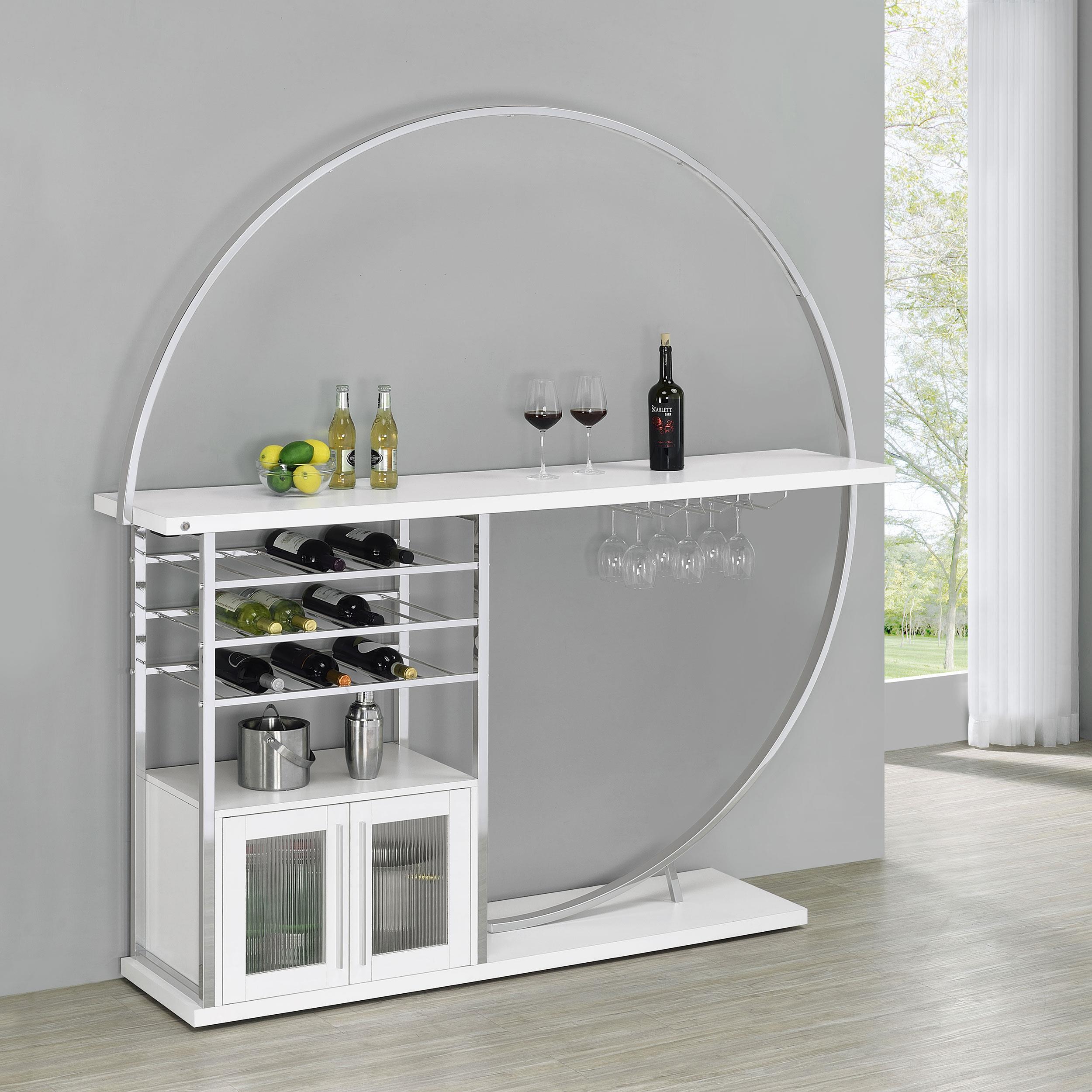 Coaster Risley Contemporary White Wine Cabinet Model 182798