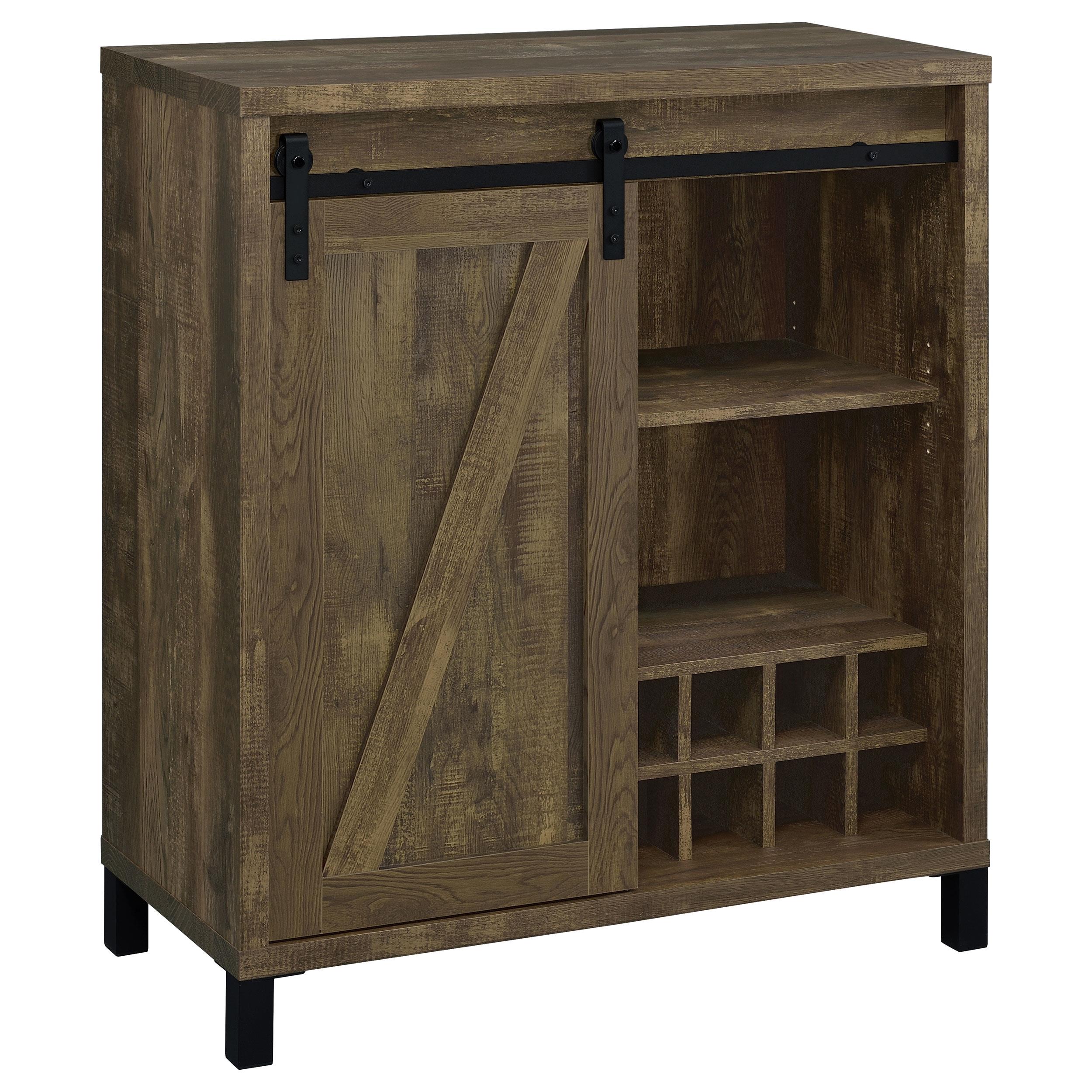 Coaster Arlington Farmhouse Rustic Oak Bar Cabinet Model 182852