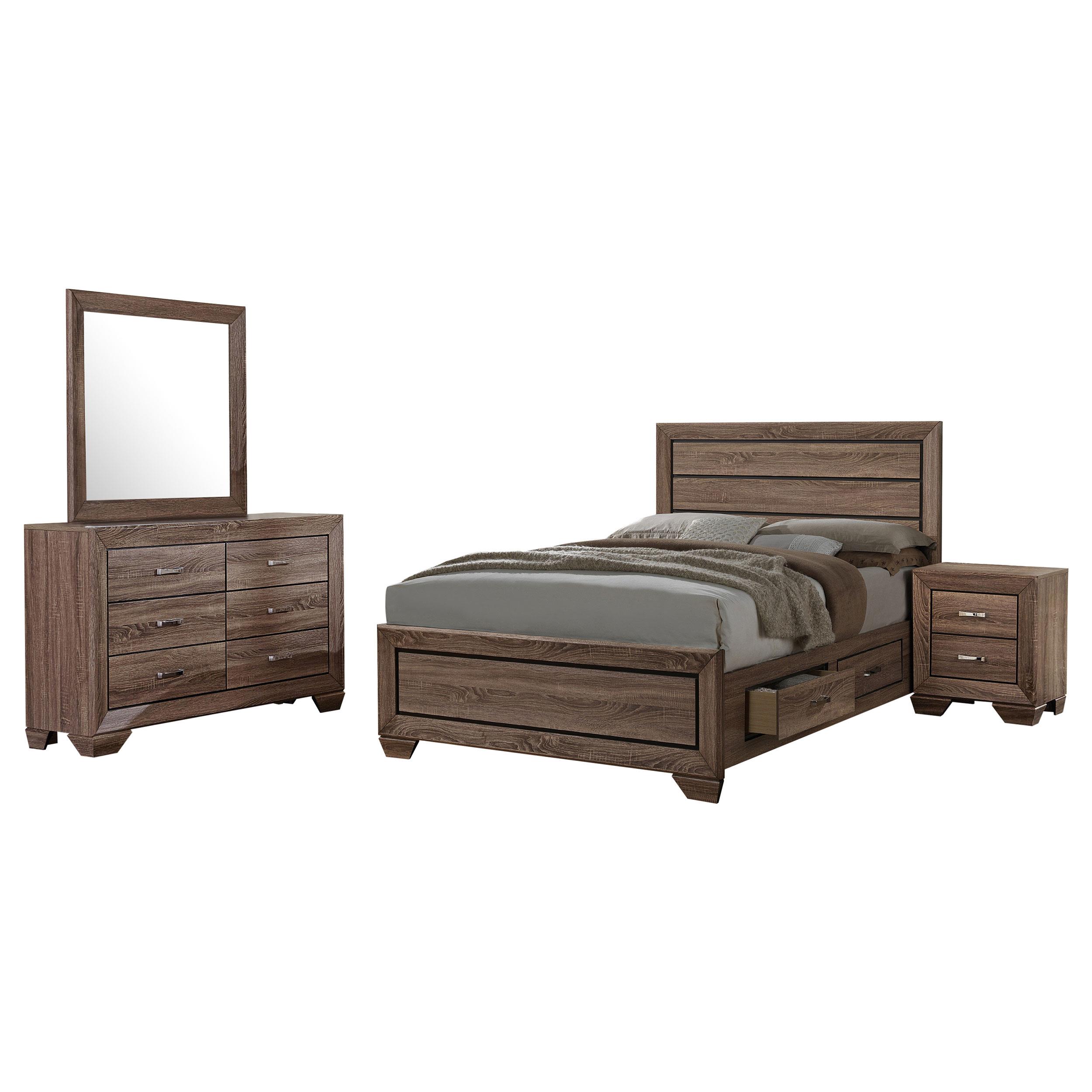 Coaster Kauffman Transitional Washed Taupe California King Storage Bed Model 204190Kw-S4
