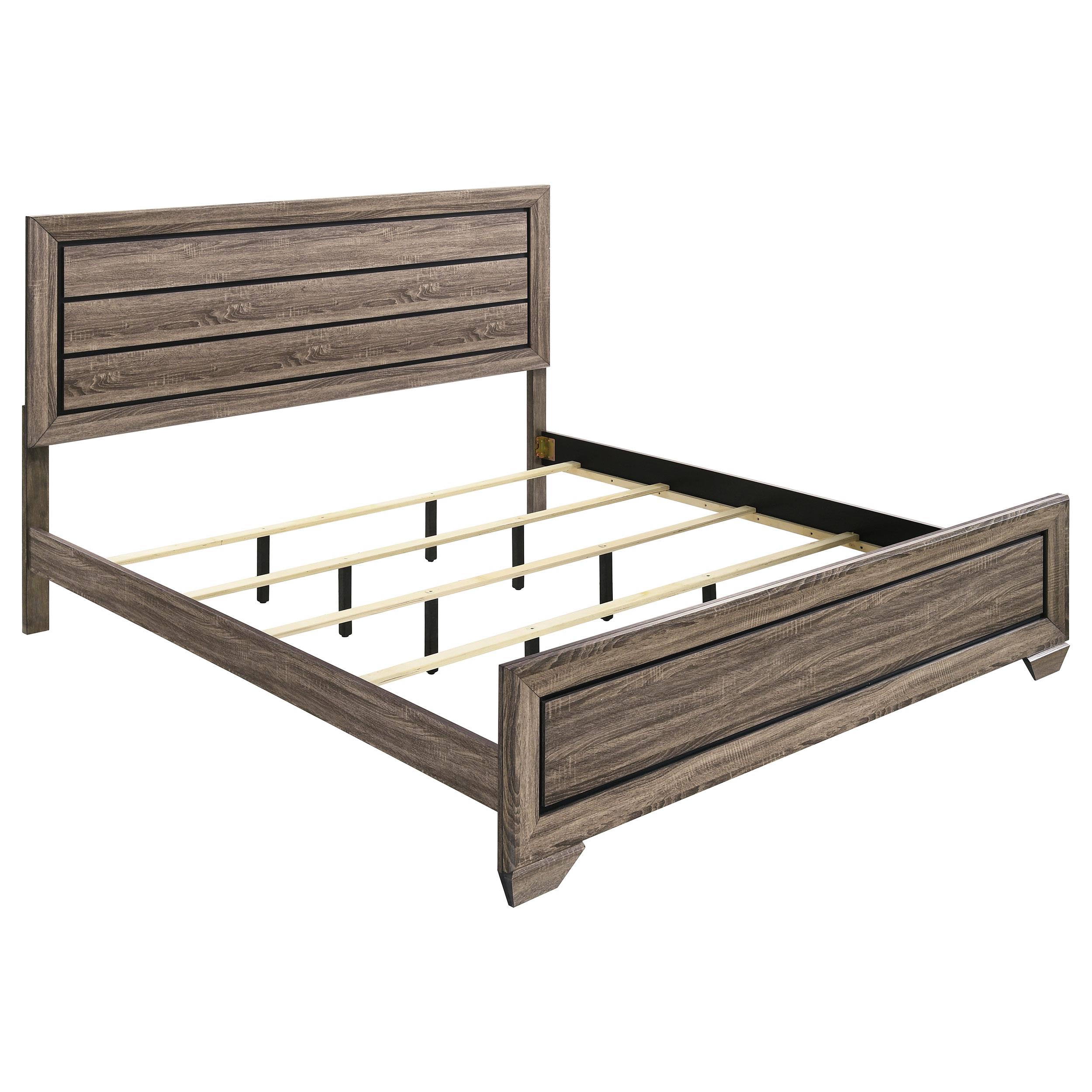 Coaster Kauffman Transitional Washed Taupe Eastern King Bed Model 204191Ke