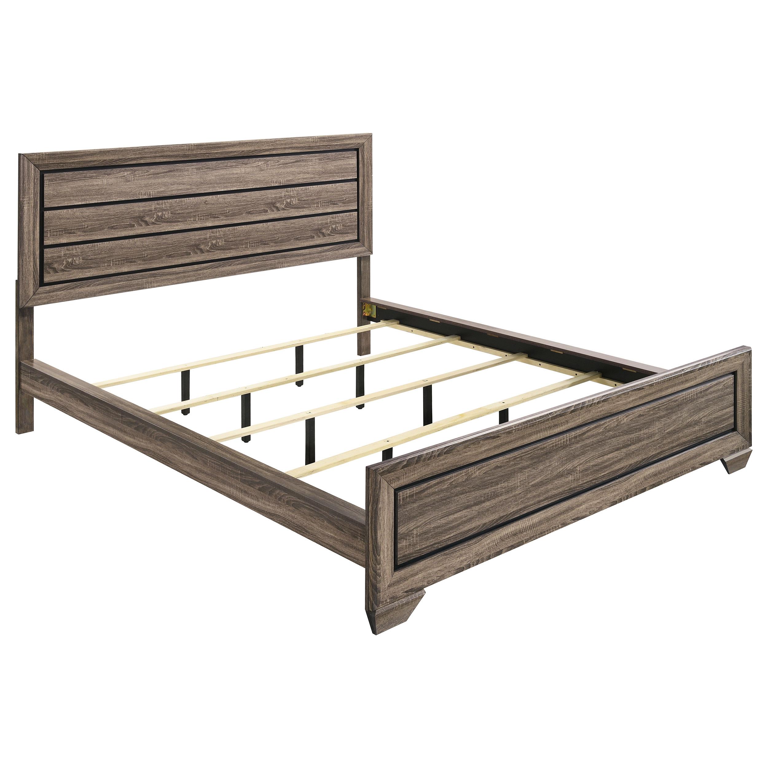 Coaster Kauffman Transitional Washed Taupe California King Bed Model 204191Kw