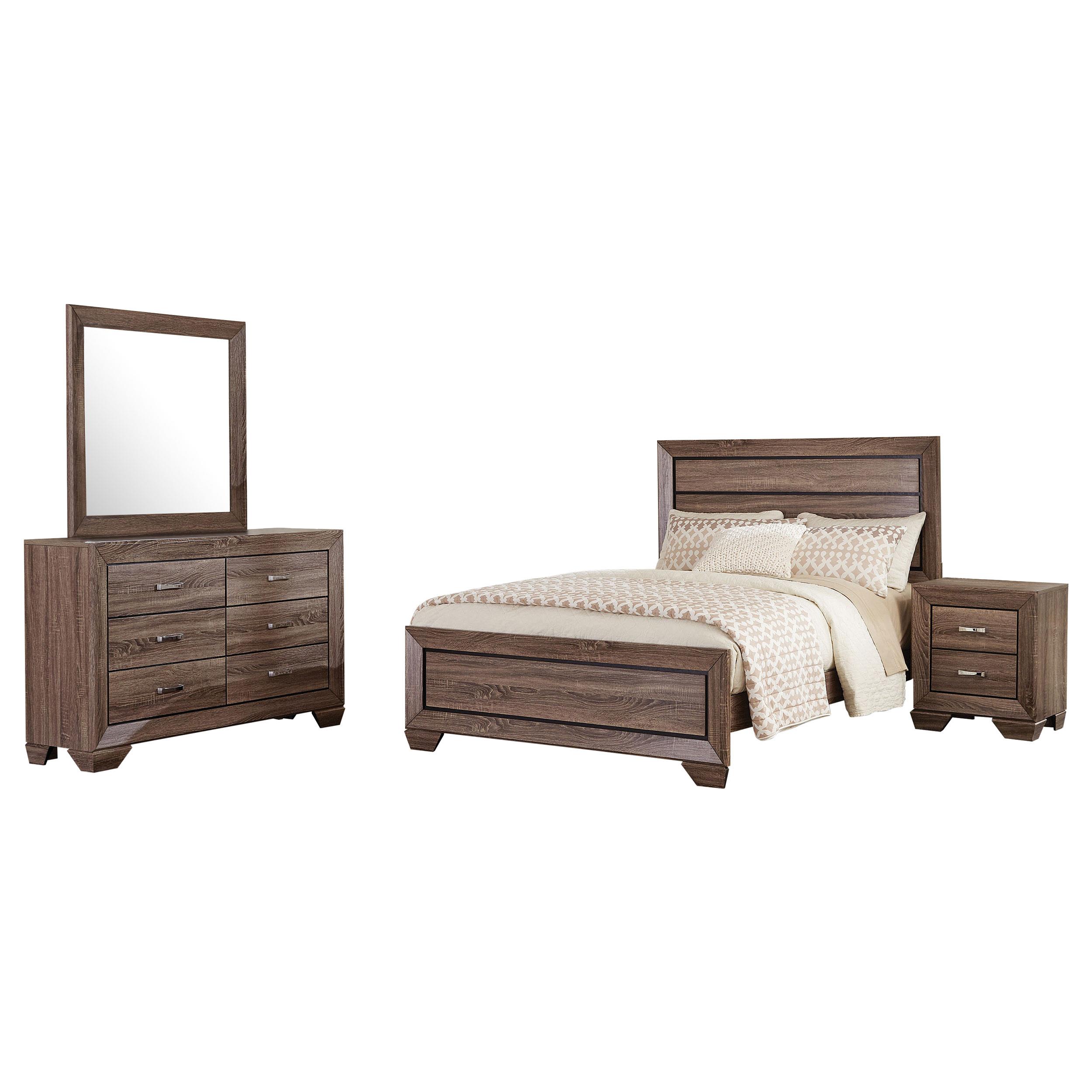 Coaster Kauffman Transitional Washed Taupe Queen Bed Model 204191Q-S4