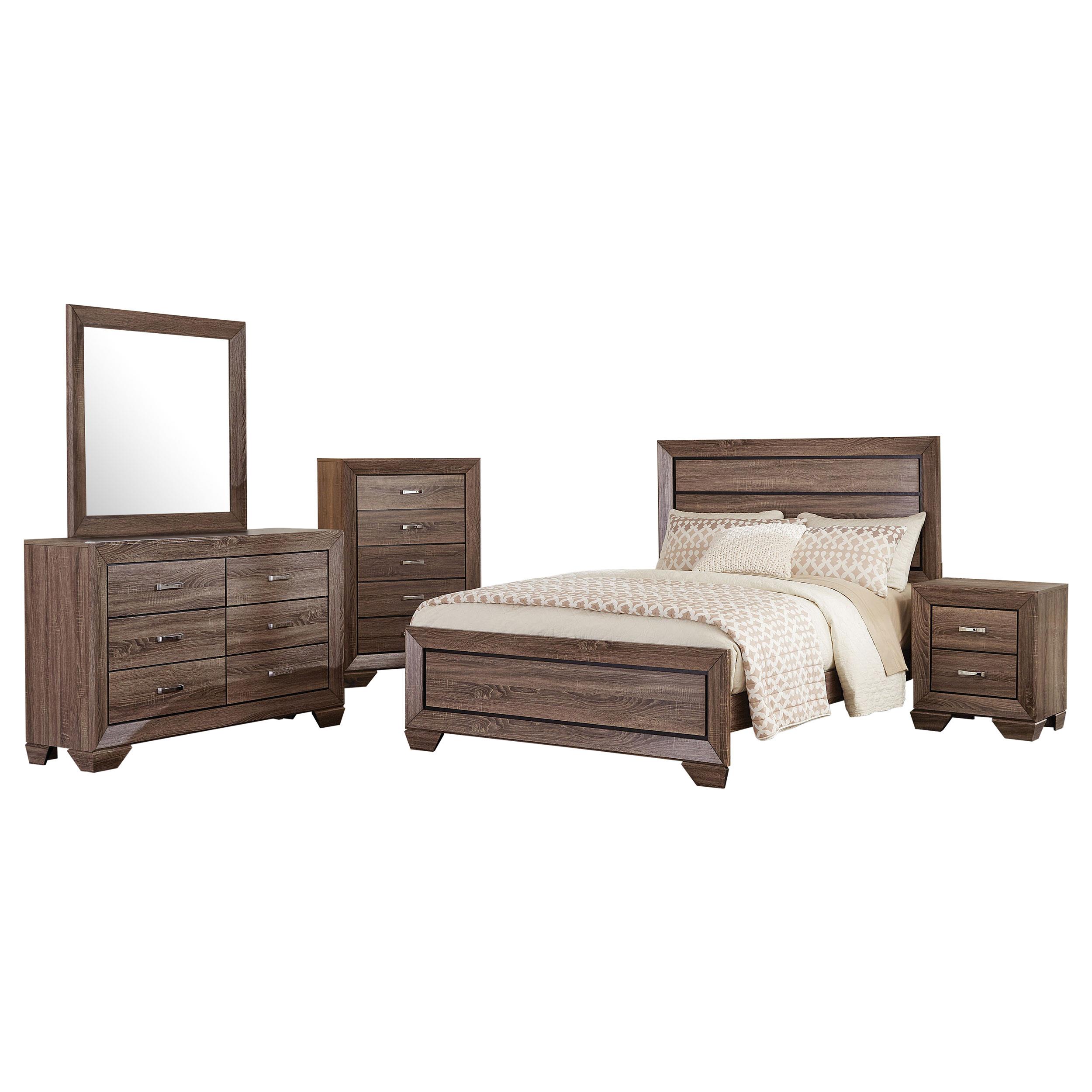 Coaster Kauffman Transitional Washed Taupe Queen Bed Model 204191Q-S5