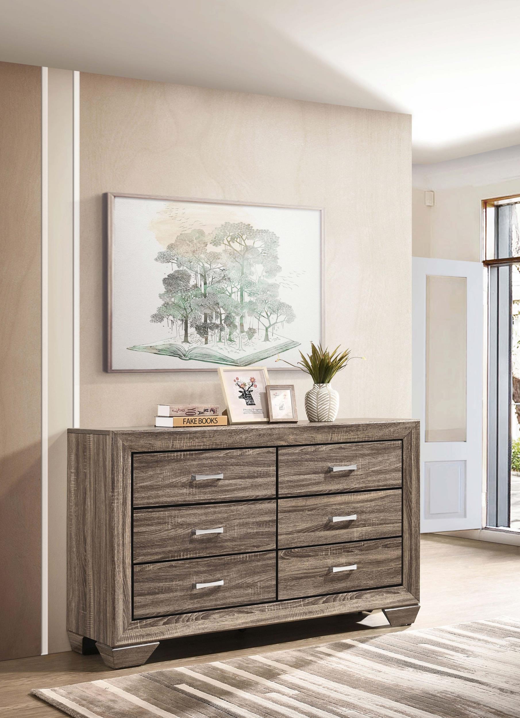 Coaster Kauffman Transitional Washed Taupe Dresser Model 204193