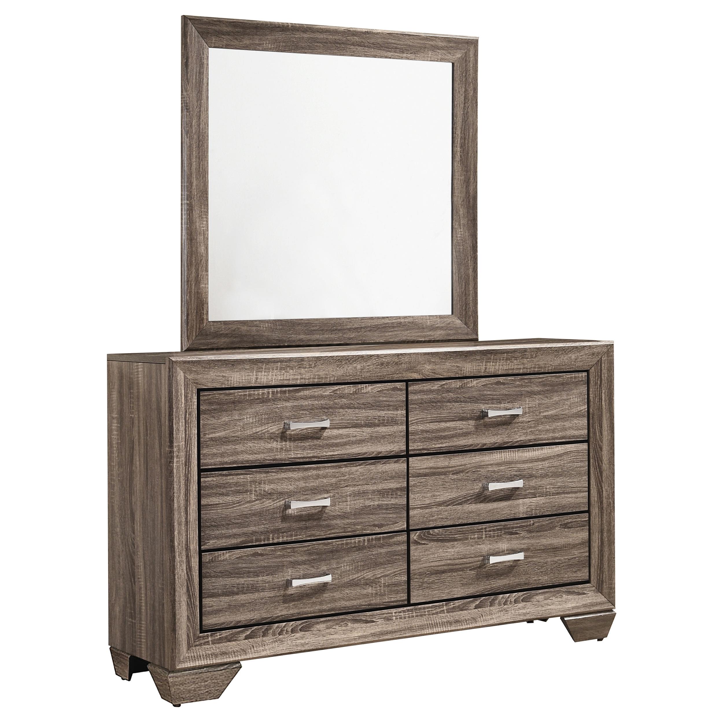Coaster Kauffman Transitional Washed Taupe Dresser With Mirror Model 204193M