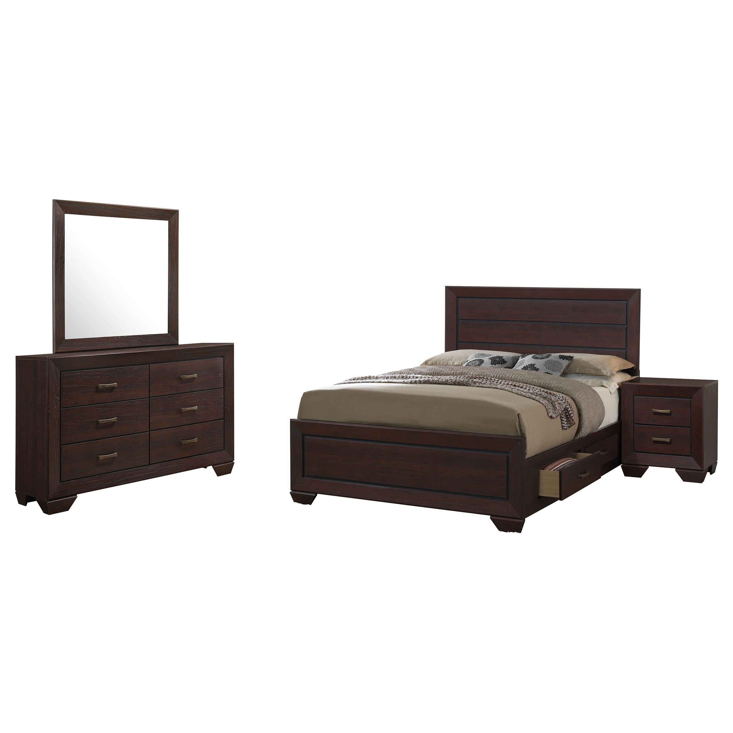 Coaster Kauffman Transitional Dark Cocoa Queen Storage Bed Model 204390Q-S4
