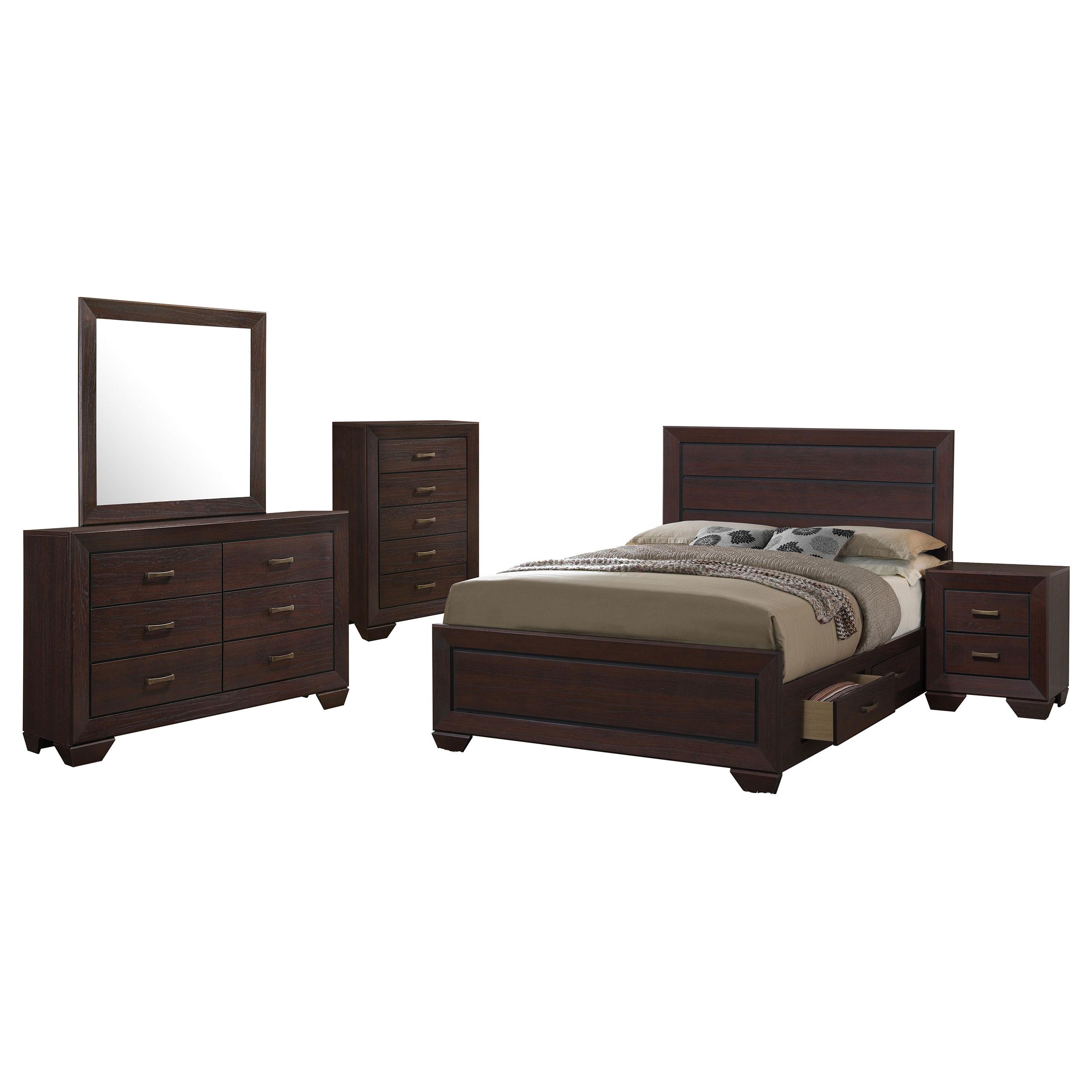 Coaster Kauffman Transitional Dark Cocoa Queen Storage Bed Model 204390Q-S5