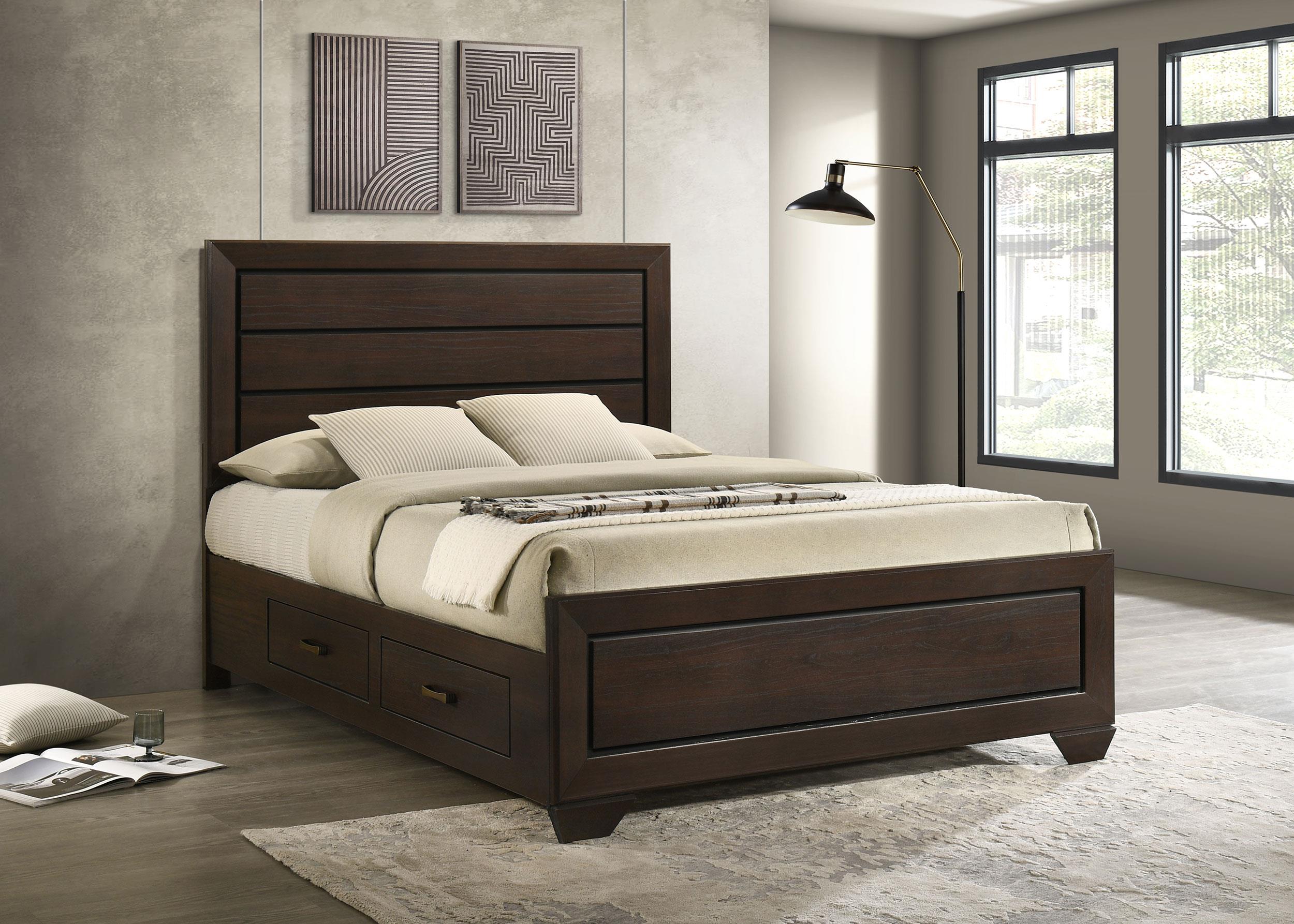 Coaster Kauffman Transitional Dark Cocoa Queen Storage Bed Model 204390Q