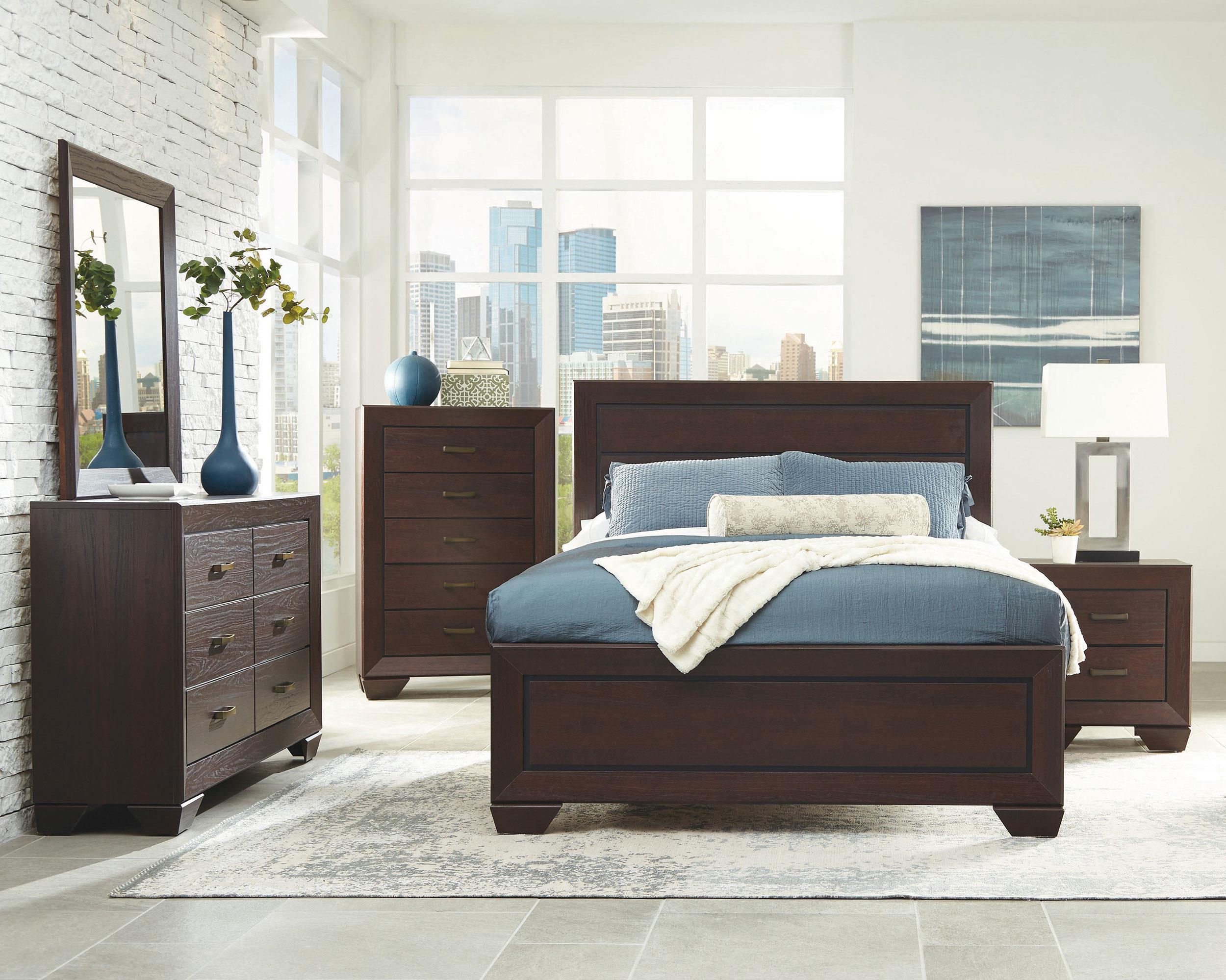 Coaster Kauffman Transitional Dark Cocoa California King Bed Model 204391Kw-S5