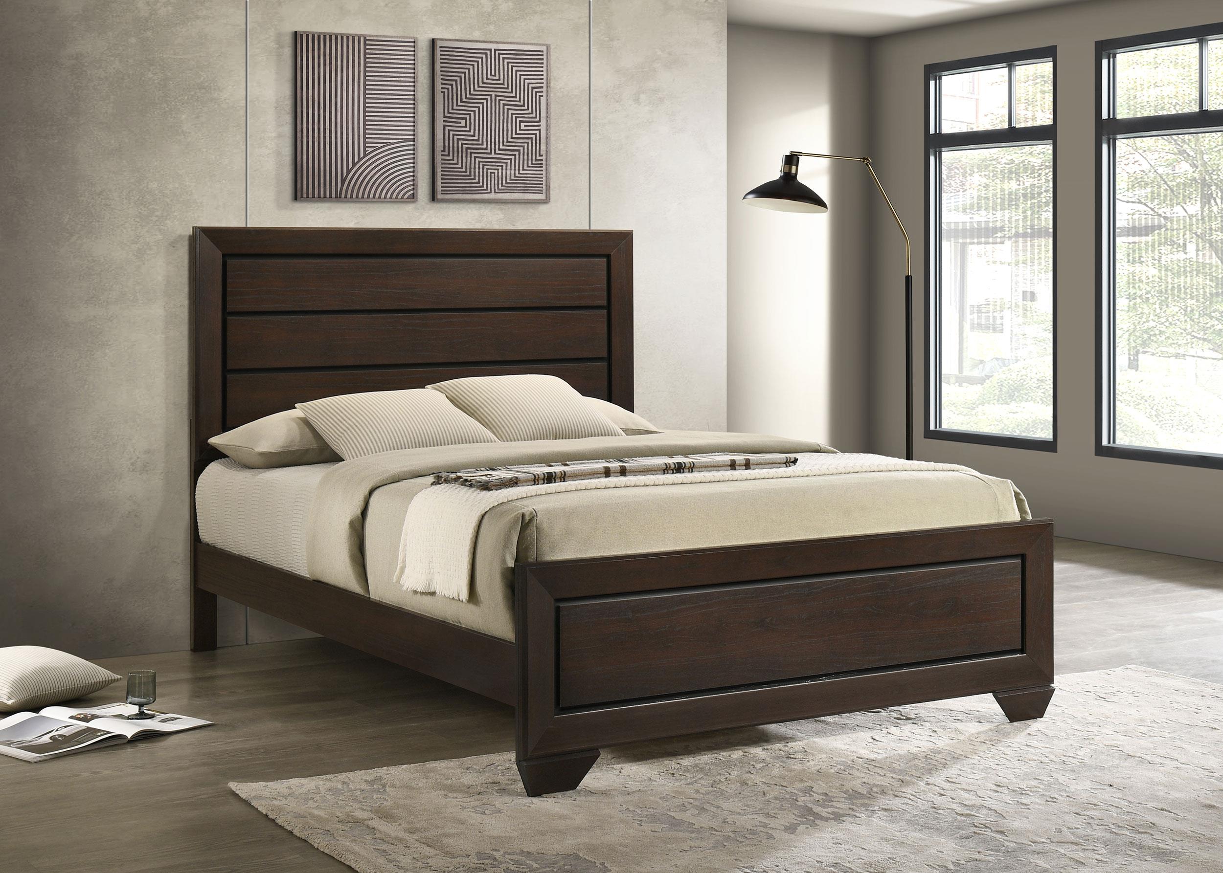 Coaster Kauffman Transitional Dark Cocoa Queen Bed Model 204391Q