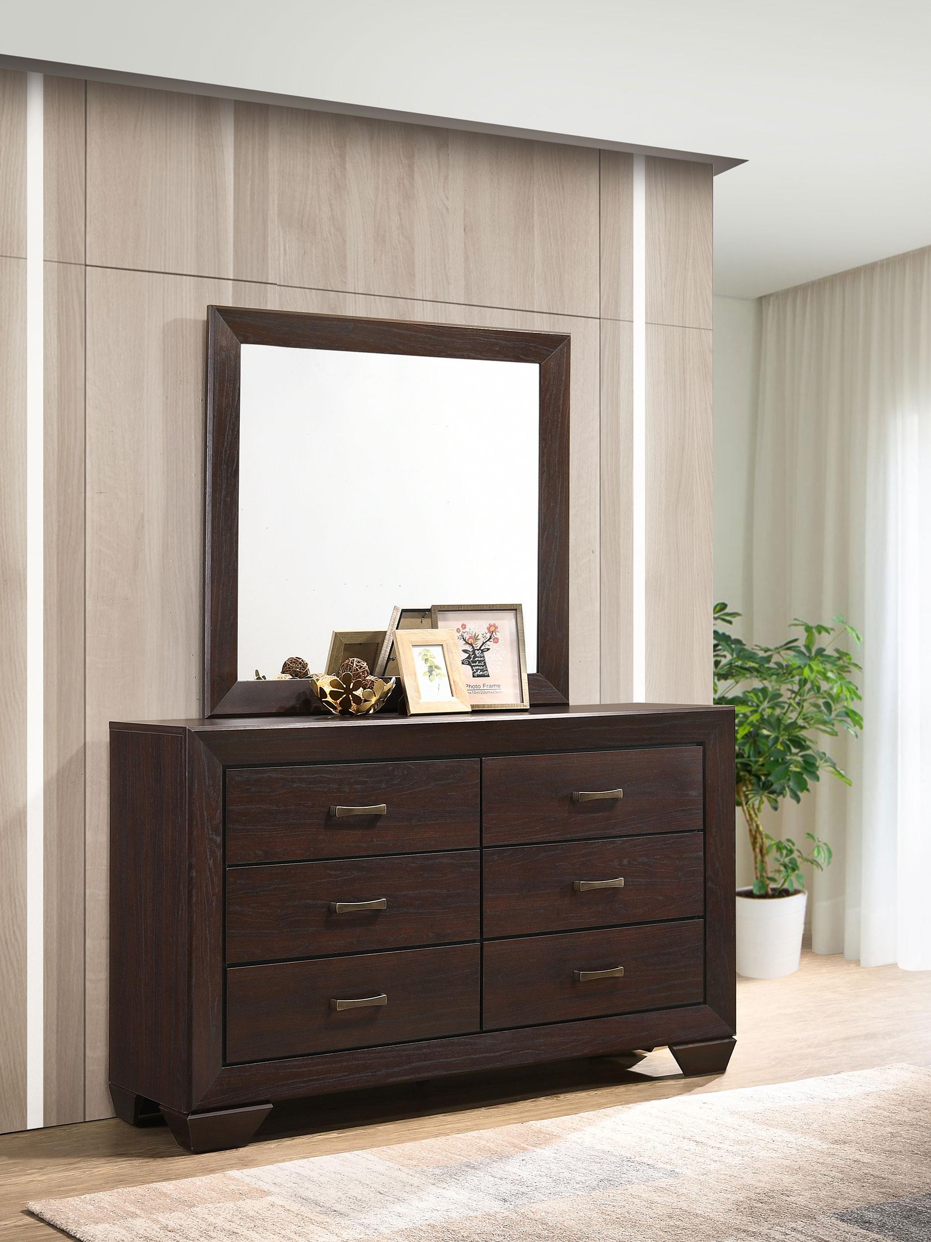 Coaster Kauffman Transitional Dark Cocoa Dresser With Mirror Model 204393M
