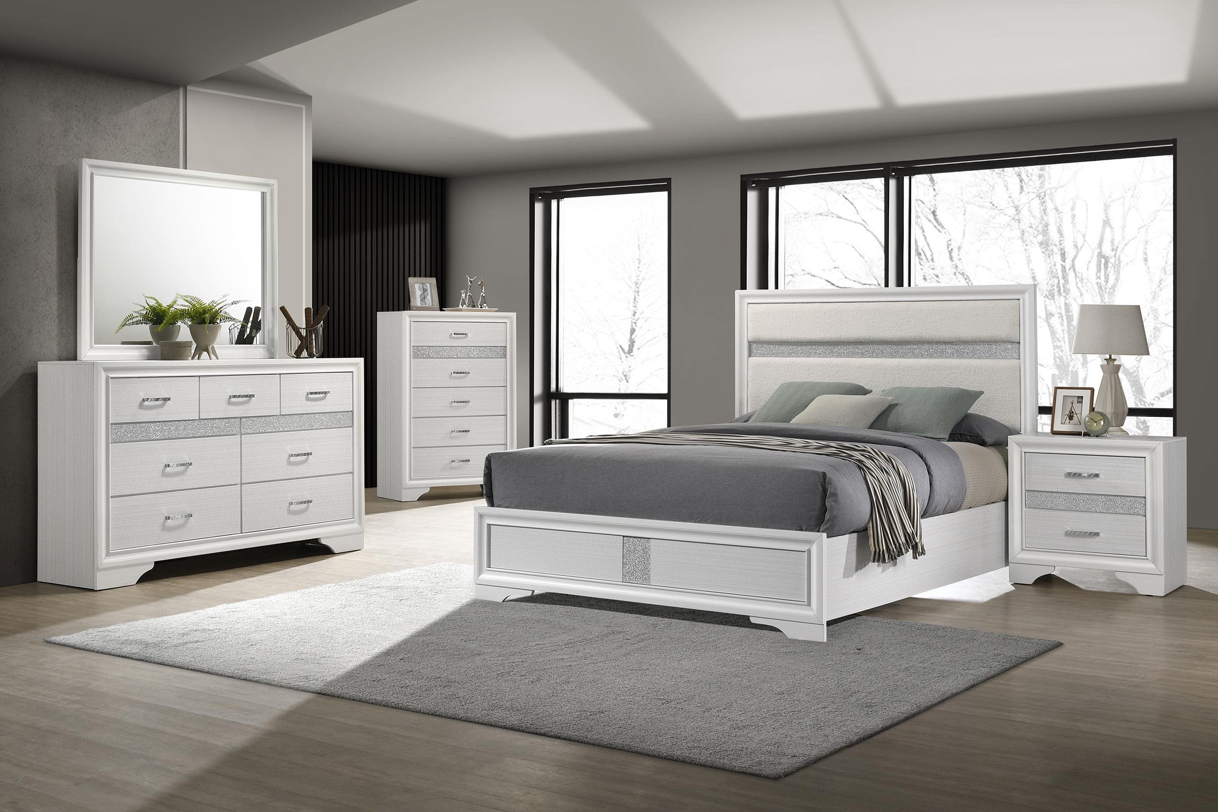 Coaster Miranda Contemporary White Full Bed Model 205110F-S5