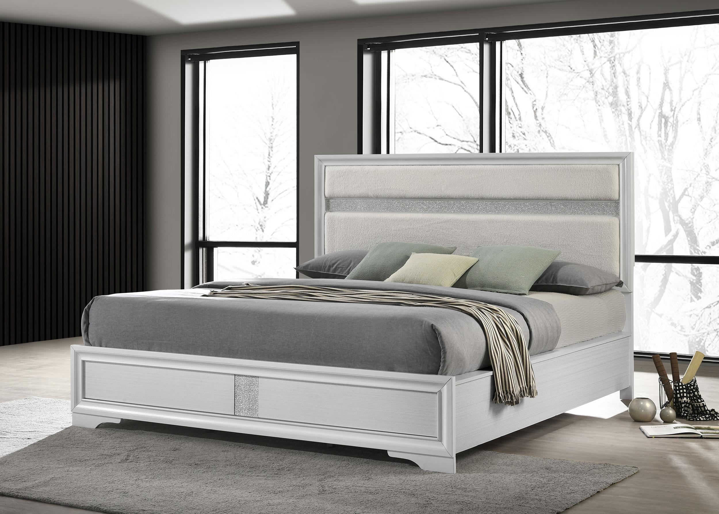 Coaster Miranda Contemporary White California King Bed Model 205110Kw