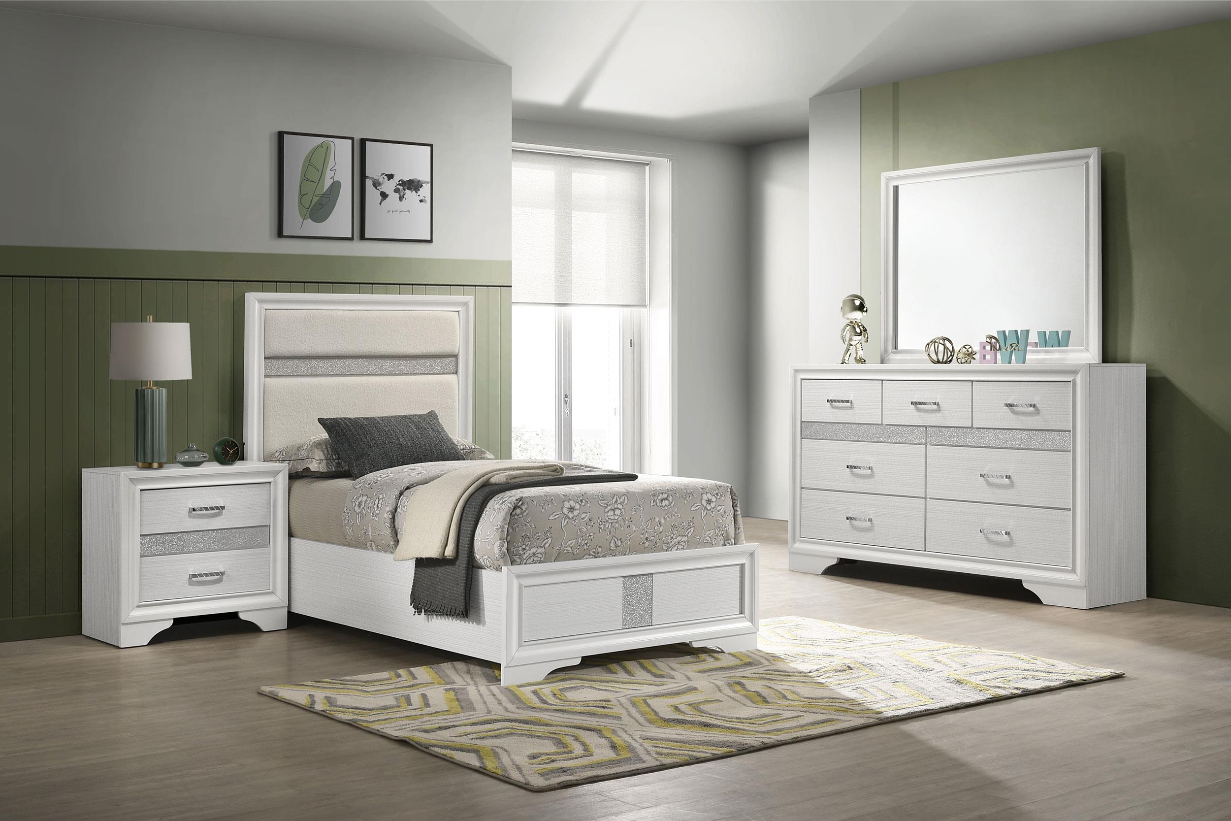 Coaster Miranda Contemporary White Twin Bed Model 205110T-S4