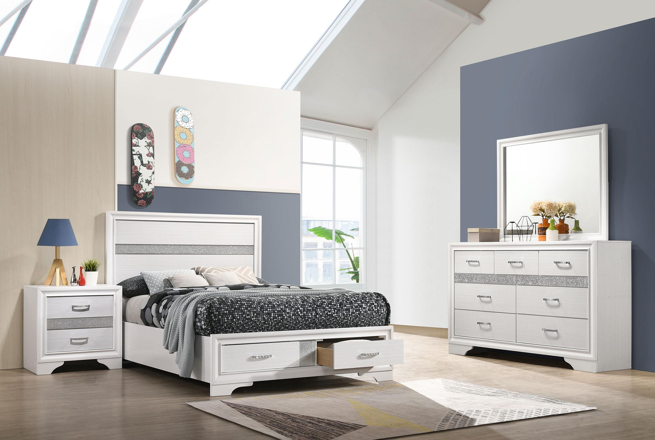 Coaster Miranda Contemporary White Full Storage Bed Model 205111F-S4
