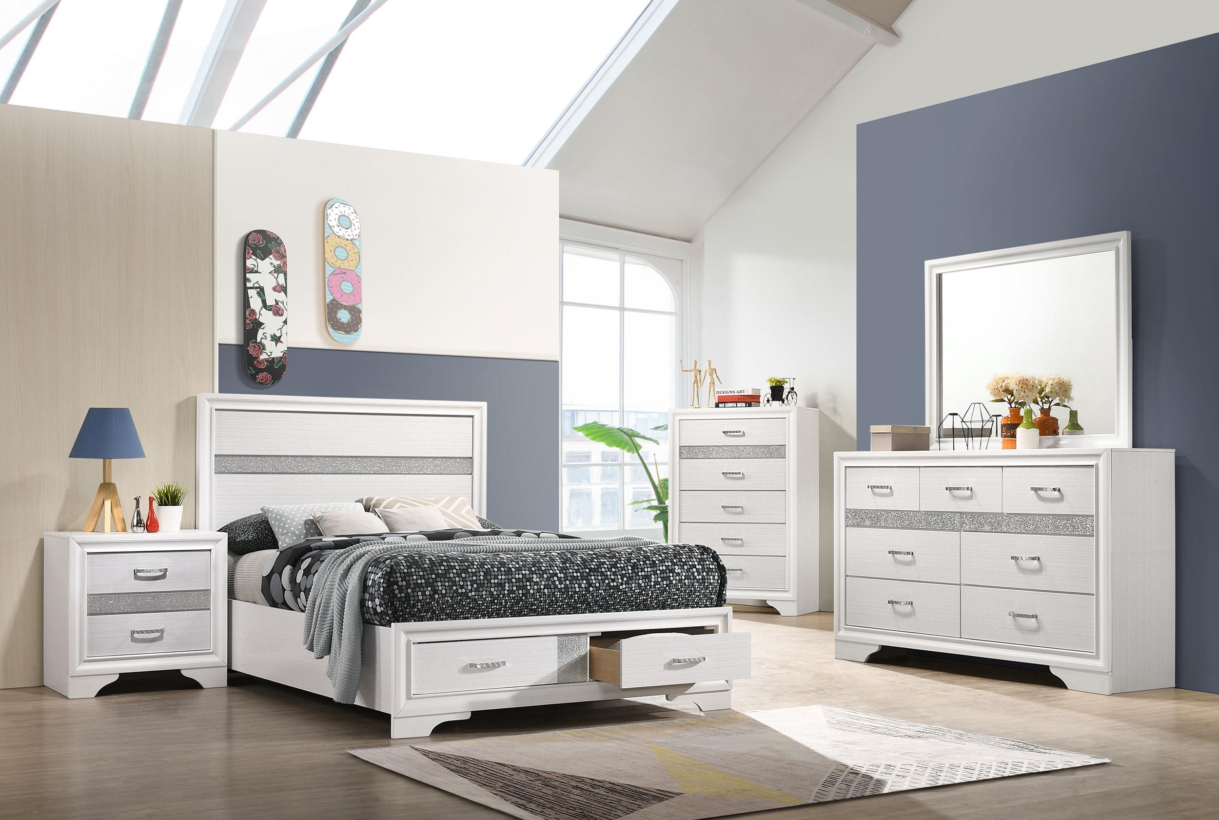 Coaster Miranda Contemporary White Full Storage Bed Model 205111F-S5
