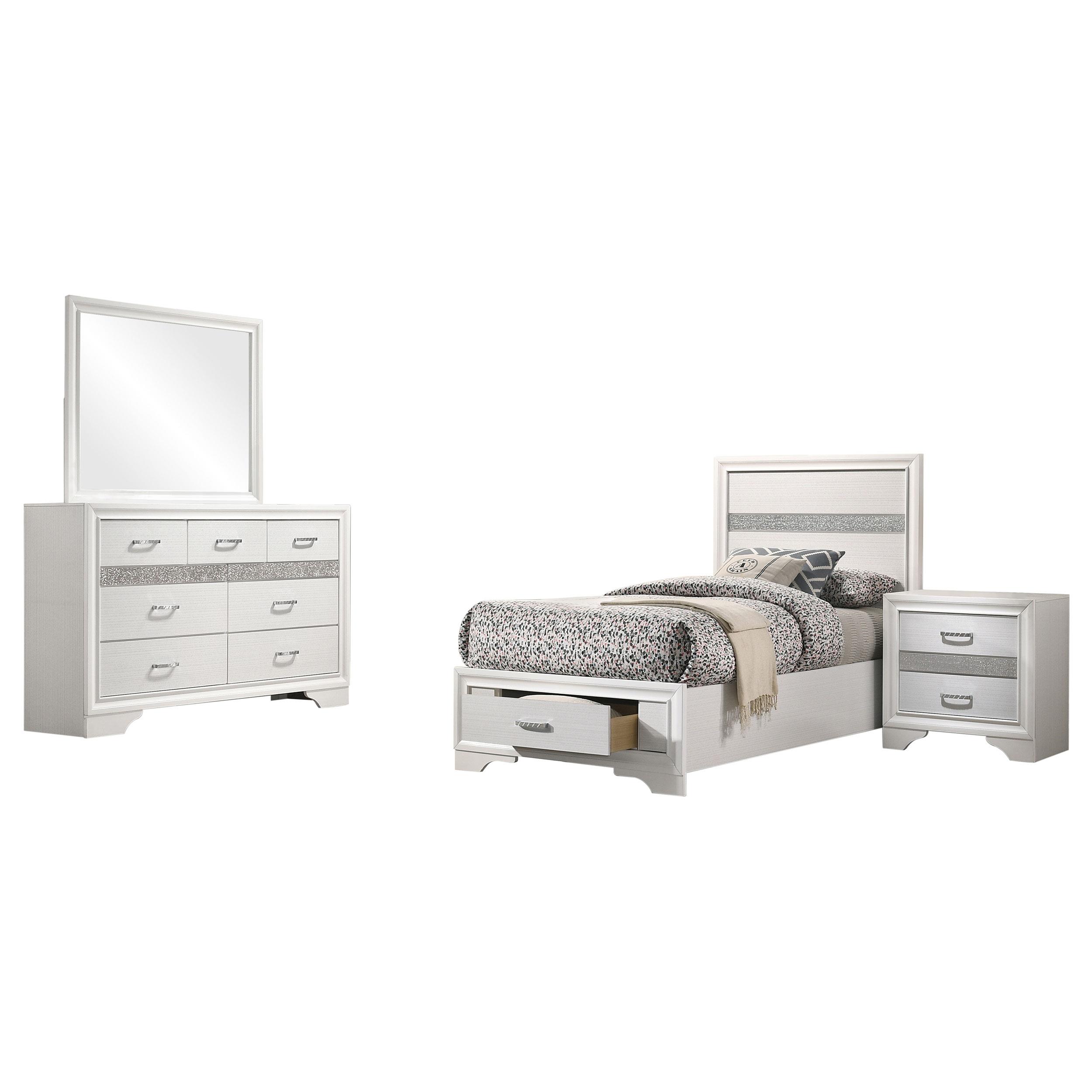 Coaster Miranda Contemporary White Twin Storage Bed Model 205111T-S4