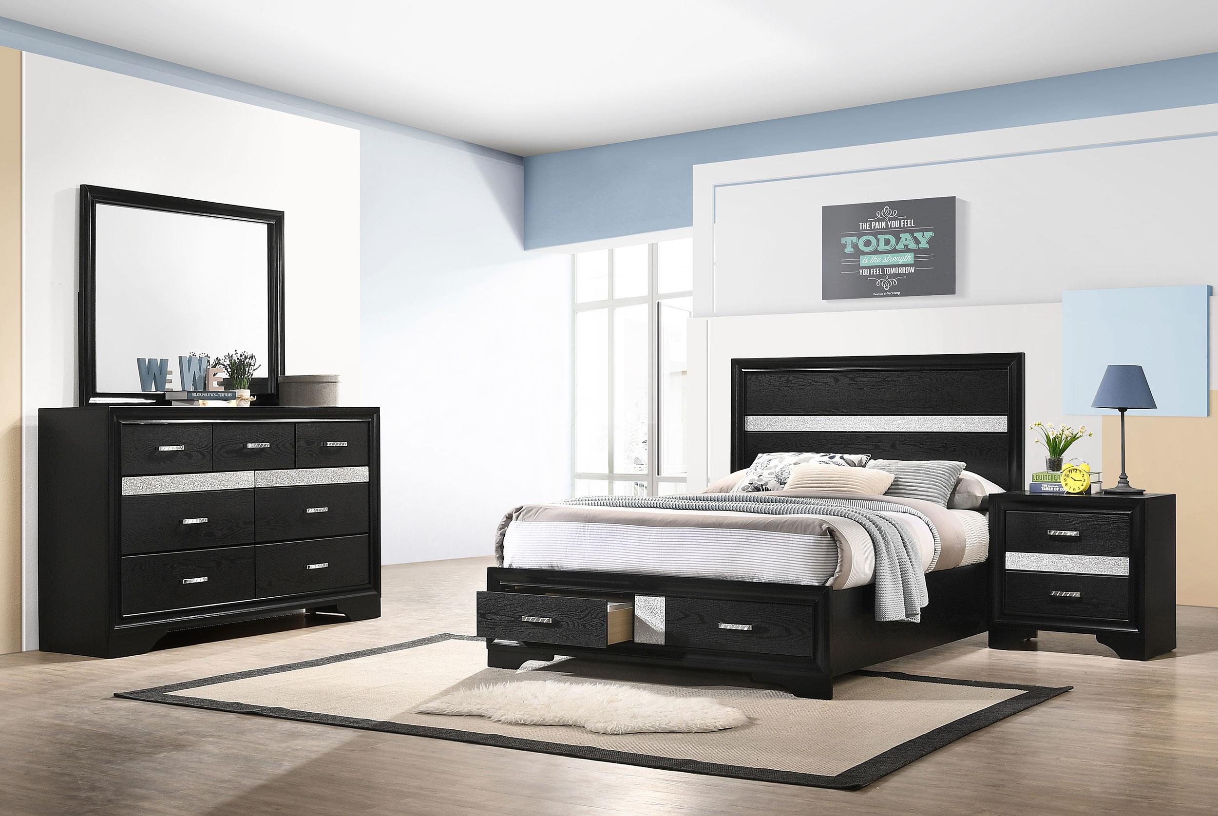 Coaster Miranda Contemporary Black Full Storage Bed Model 206361F-S4