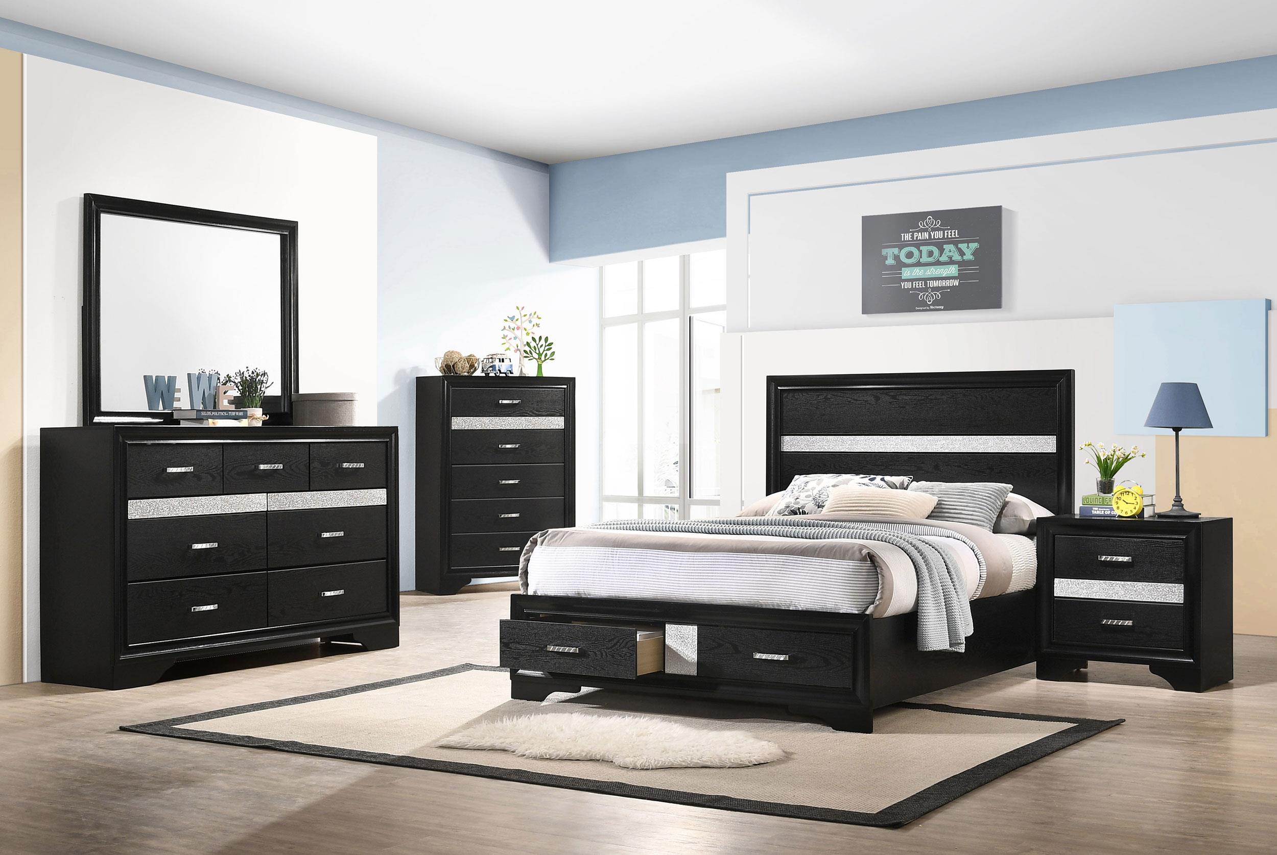 Coaster Miranda Contemporary Black Full Storage Bed Model 206361F-S5