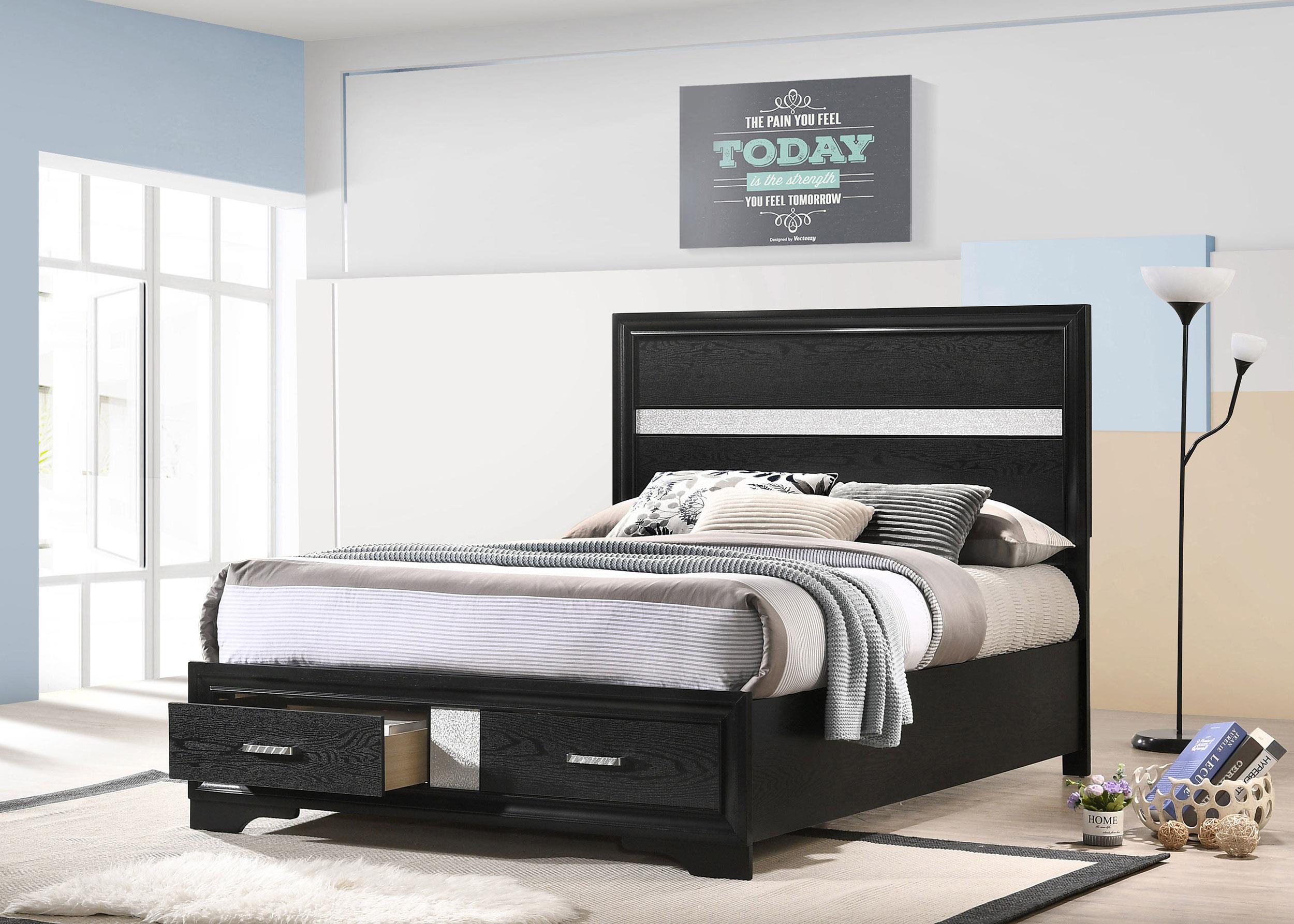 Coaster Miranda Contemporary Black Full Storage Bed Model 206361F