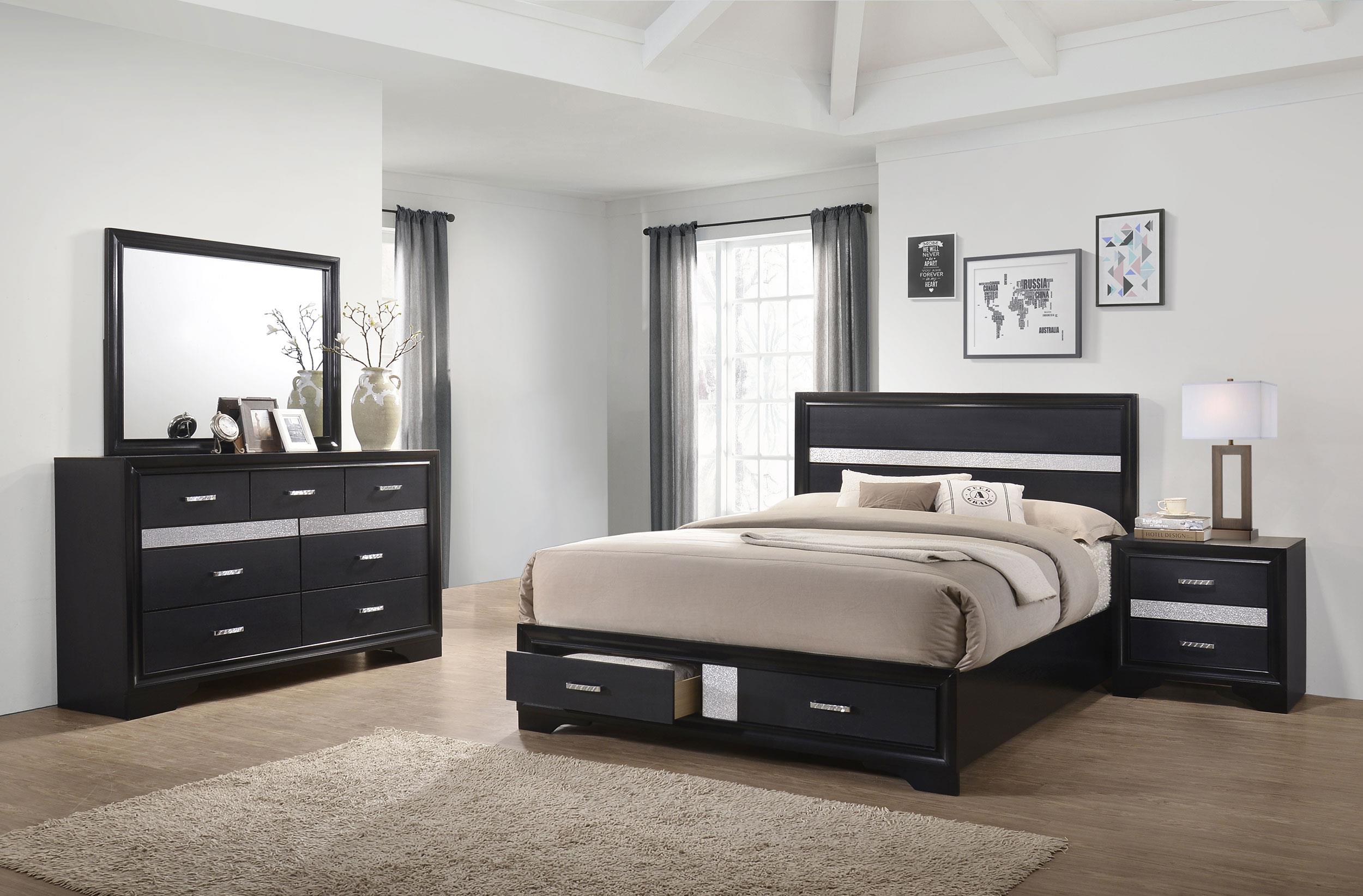 Coaster Miranda Contemporary Black Eastern King Storage Bed Model 206361Ke-S4