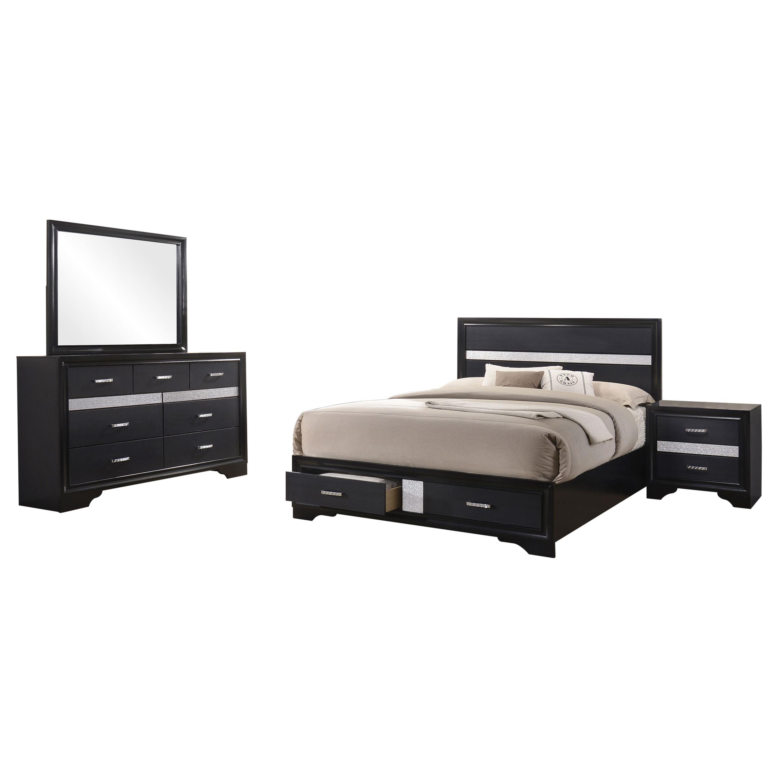 Coaster Miranda Contemporary Black Eastern King Storage Bed Model 206361Ke-S4