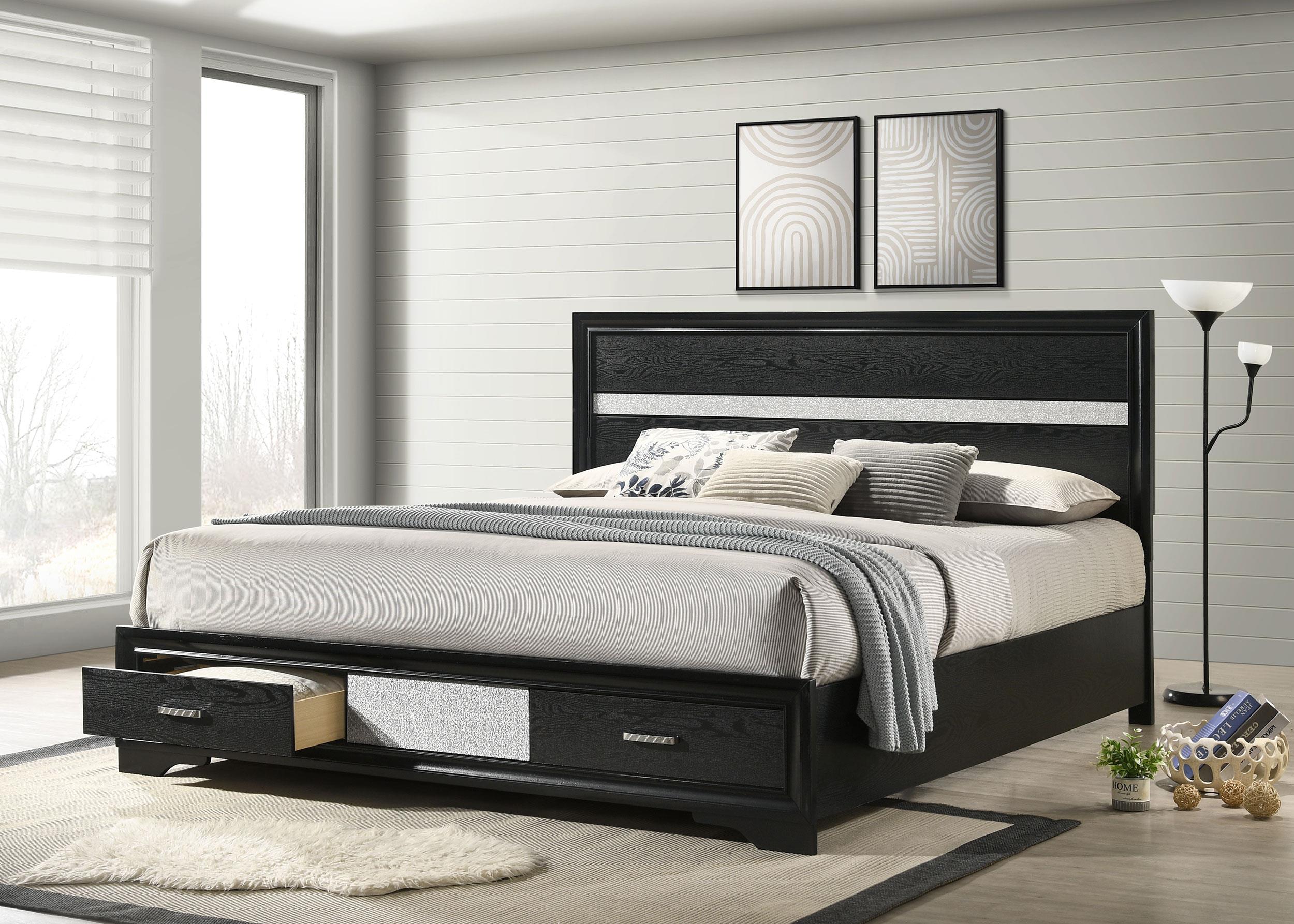 Coaster Miranda Contemporary Black California King Storage Bed Model 206361Kw