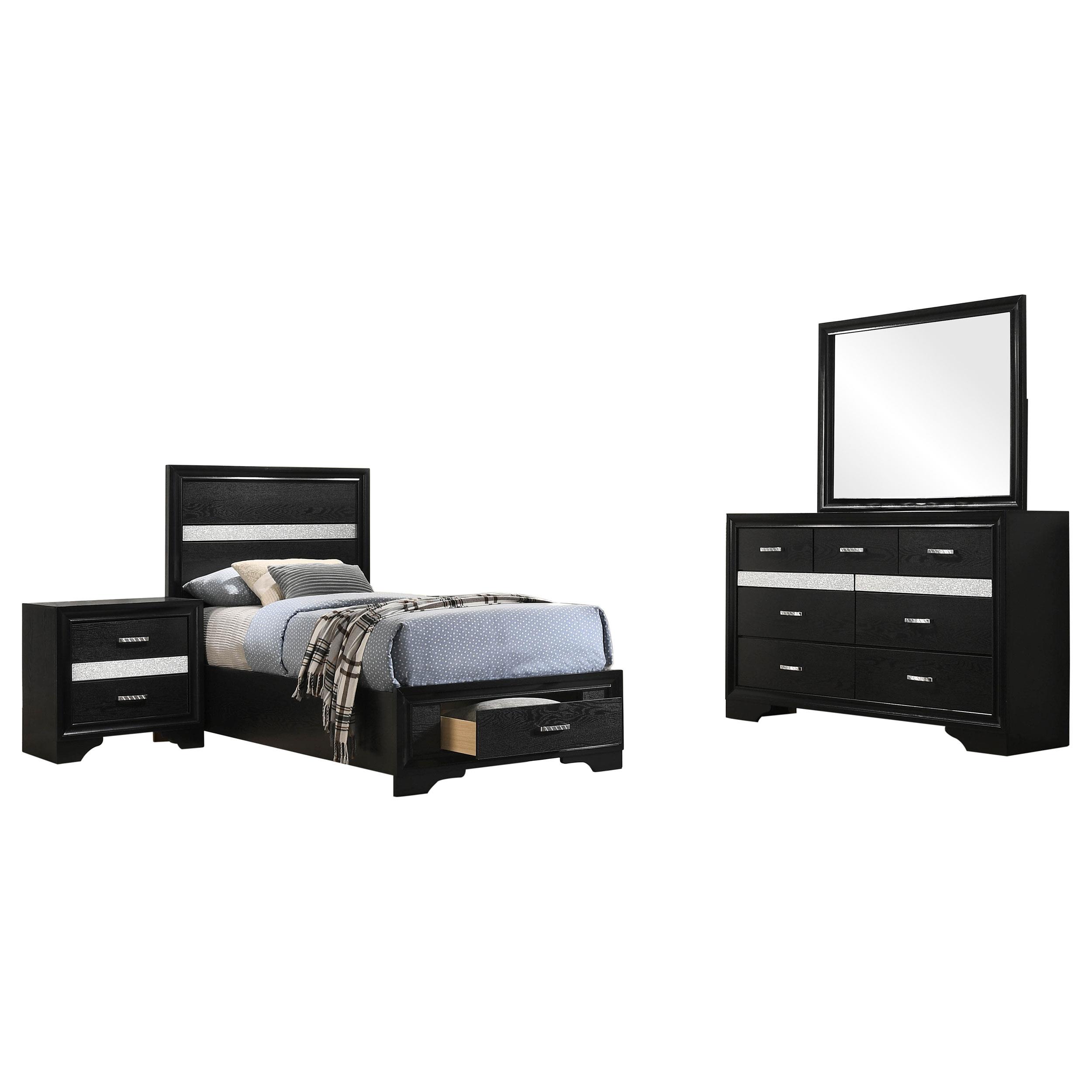 Coaster Miranda Contemporary Black Twin Storage Bed Model 206361T-S4