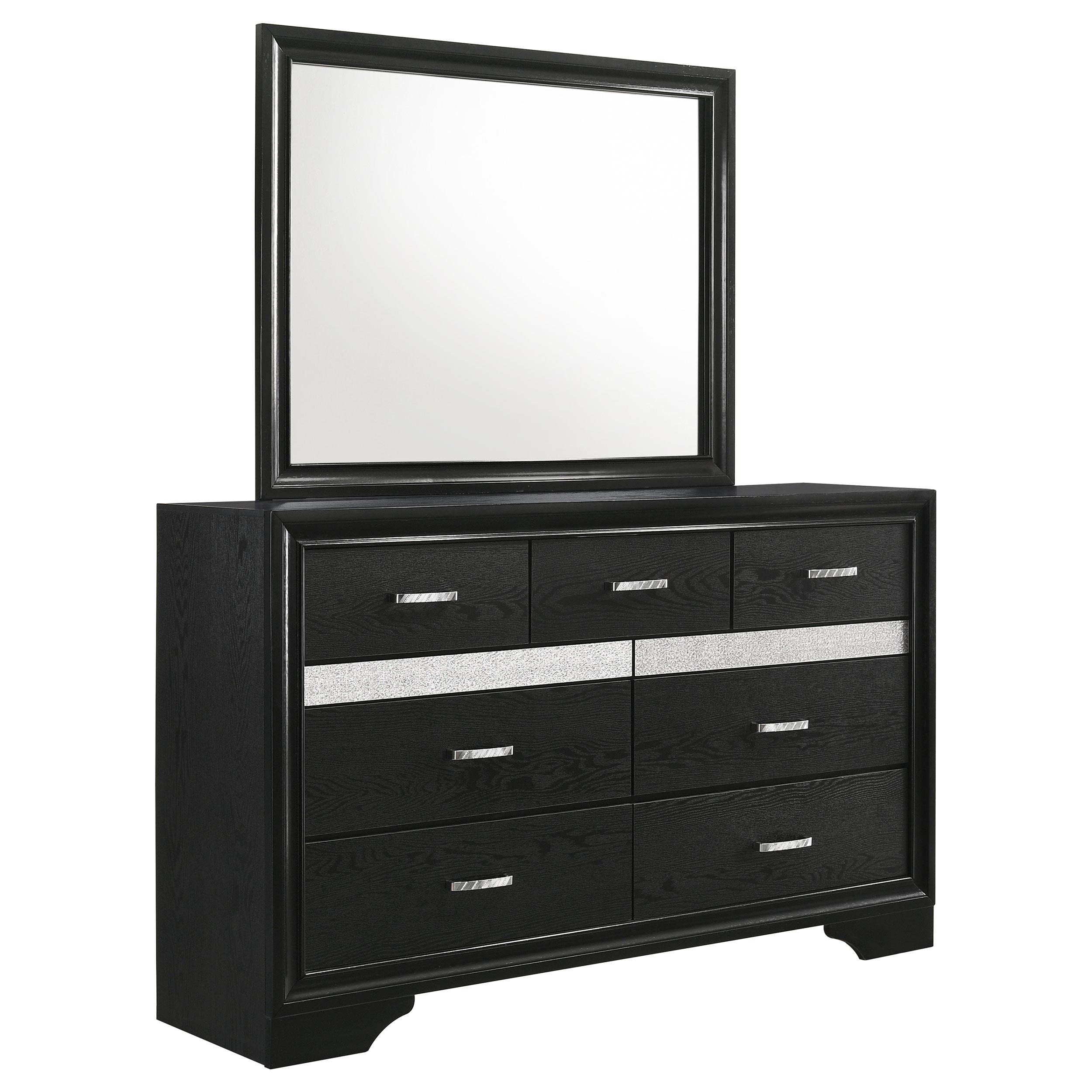 Coaster Miranda Contemporary Black Dresser With Mirror Model 206363M
