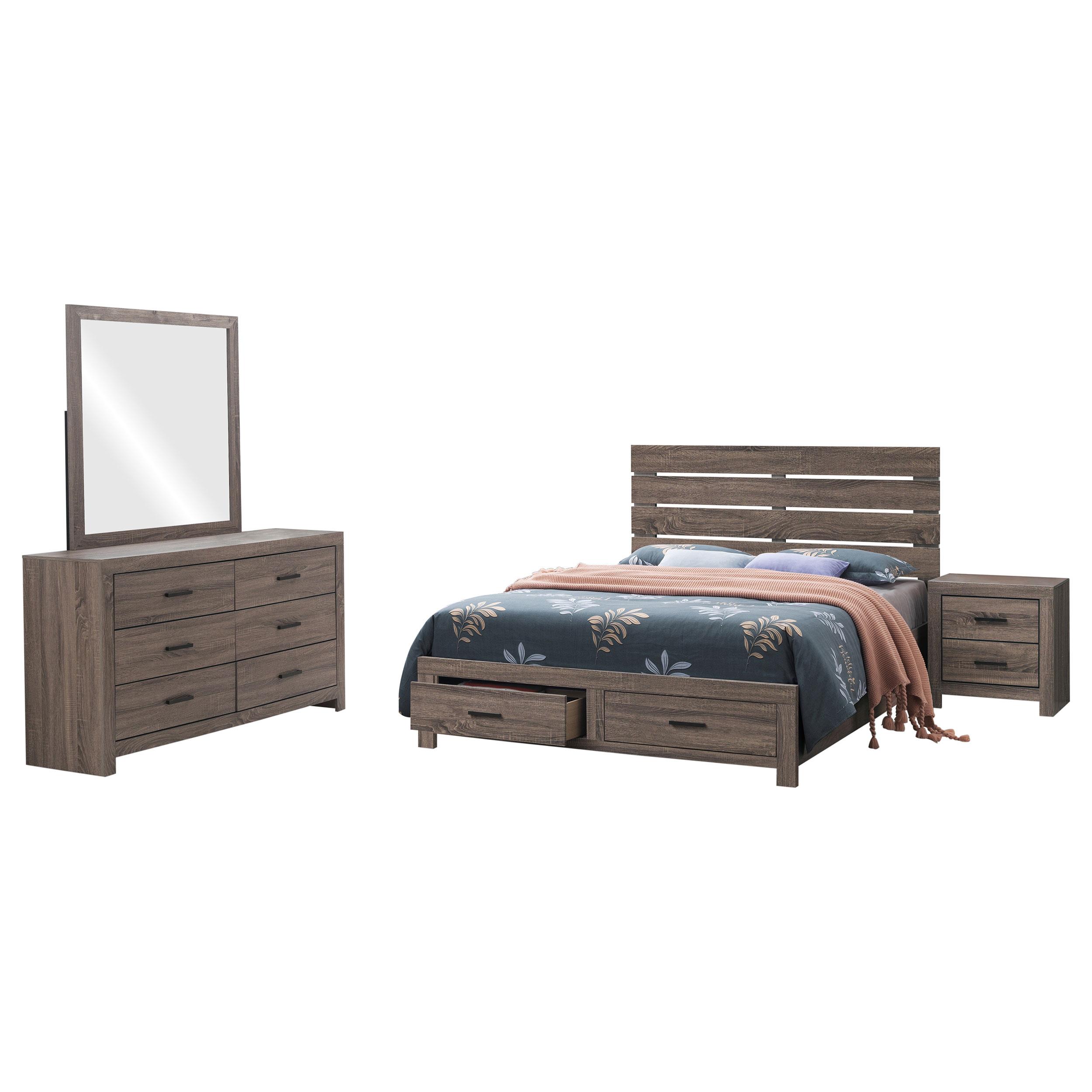 Coaster Brantford Farmhouse Barrel Oak Eastern King Storage Bed Model 207040Ke-S4