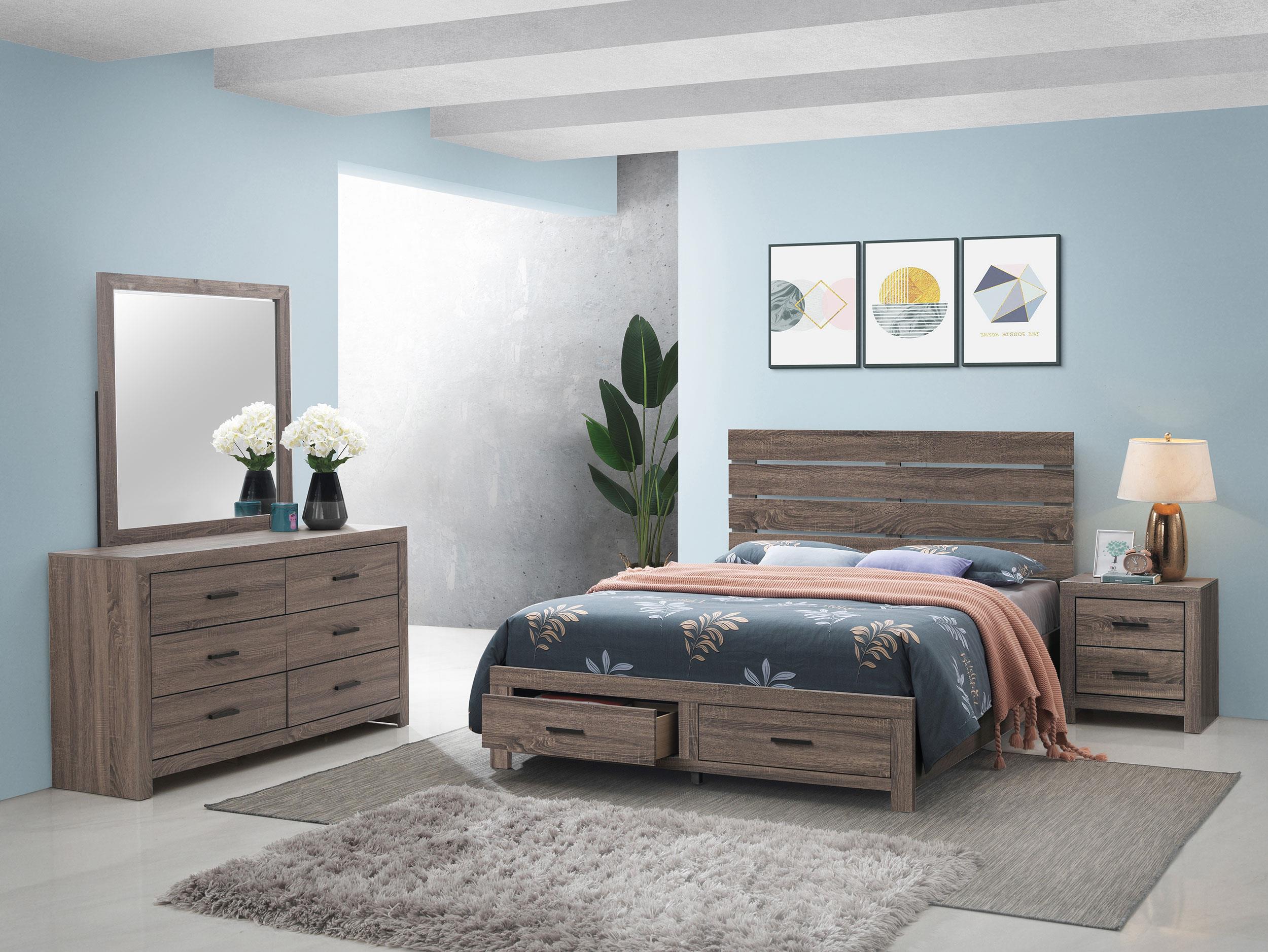 Coaster Brantford Farmhouse Barrel Oak Queen Storage Bed Model 207040Q-S4