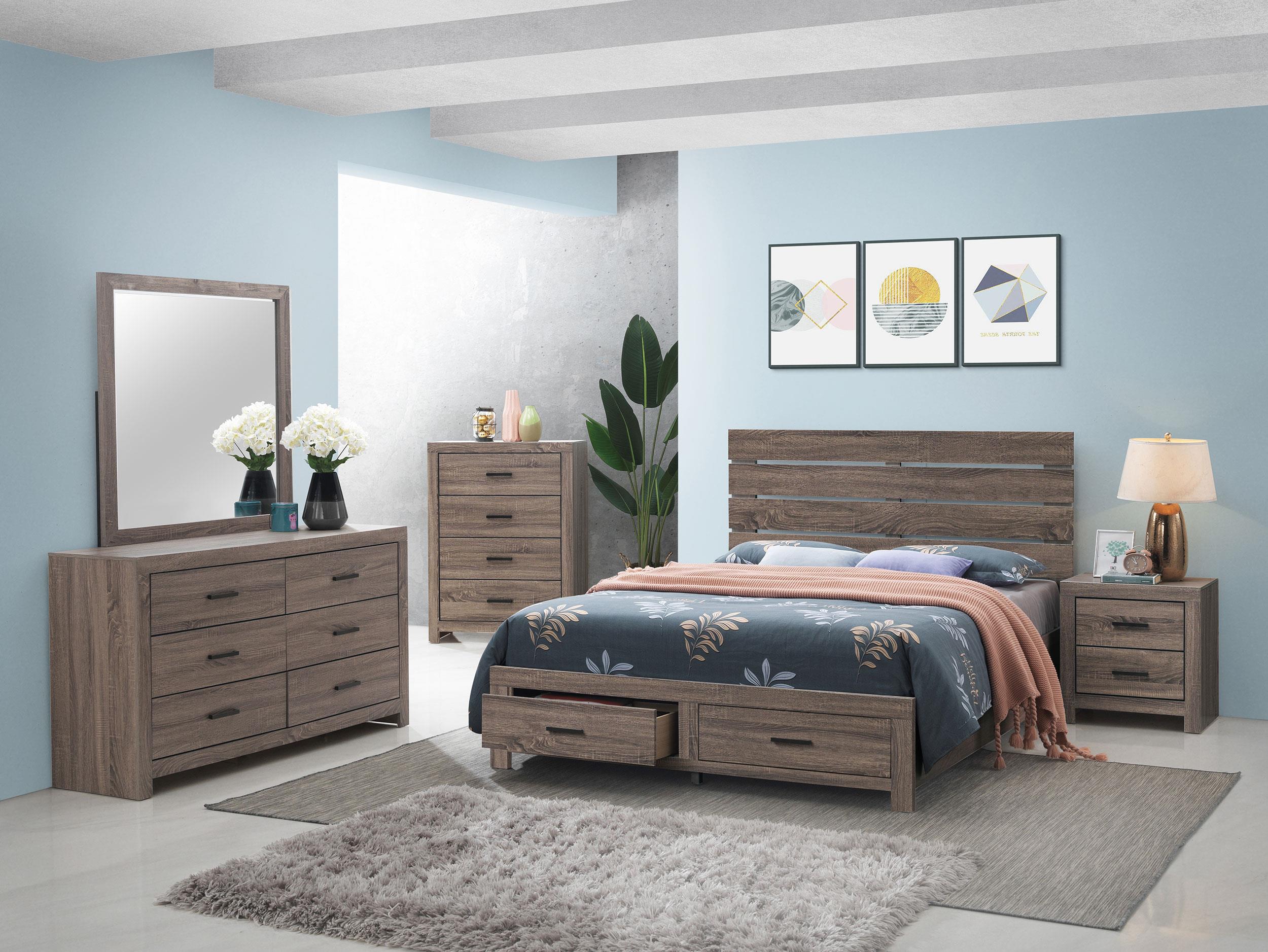 Coaster Brantford Farmhouse Barrel Oak Queen Storage Bed Model 207040Q-S5