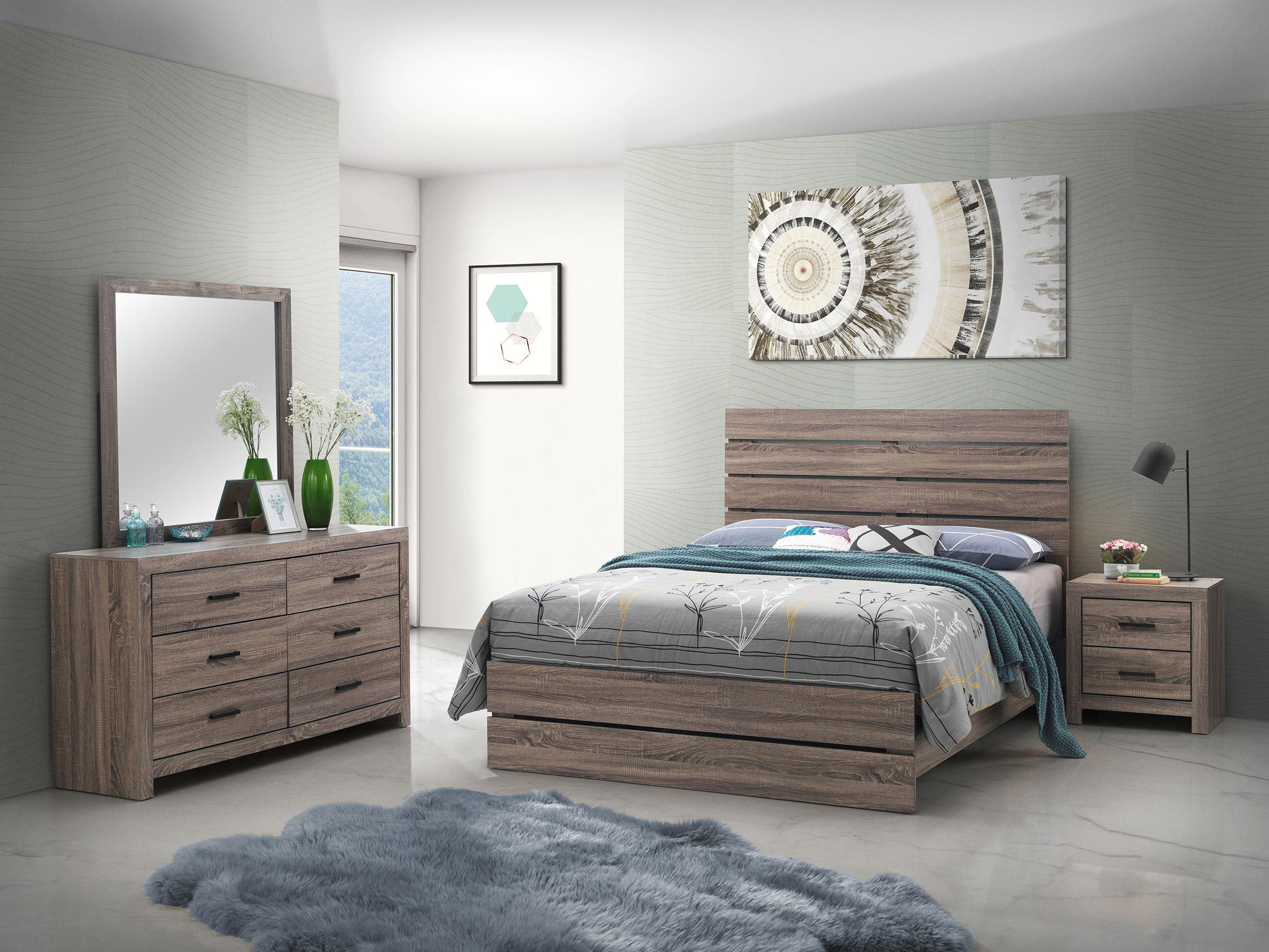 Coaster Brantford Farmhouse Barrel Oak Queen Bed Model 207041Q-S4